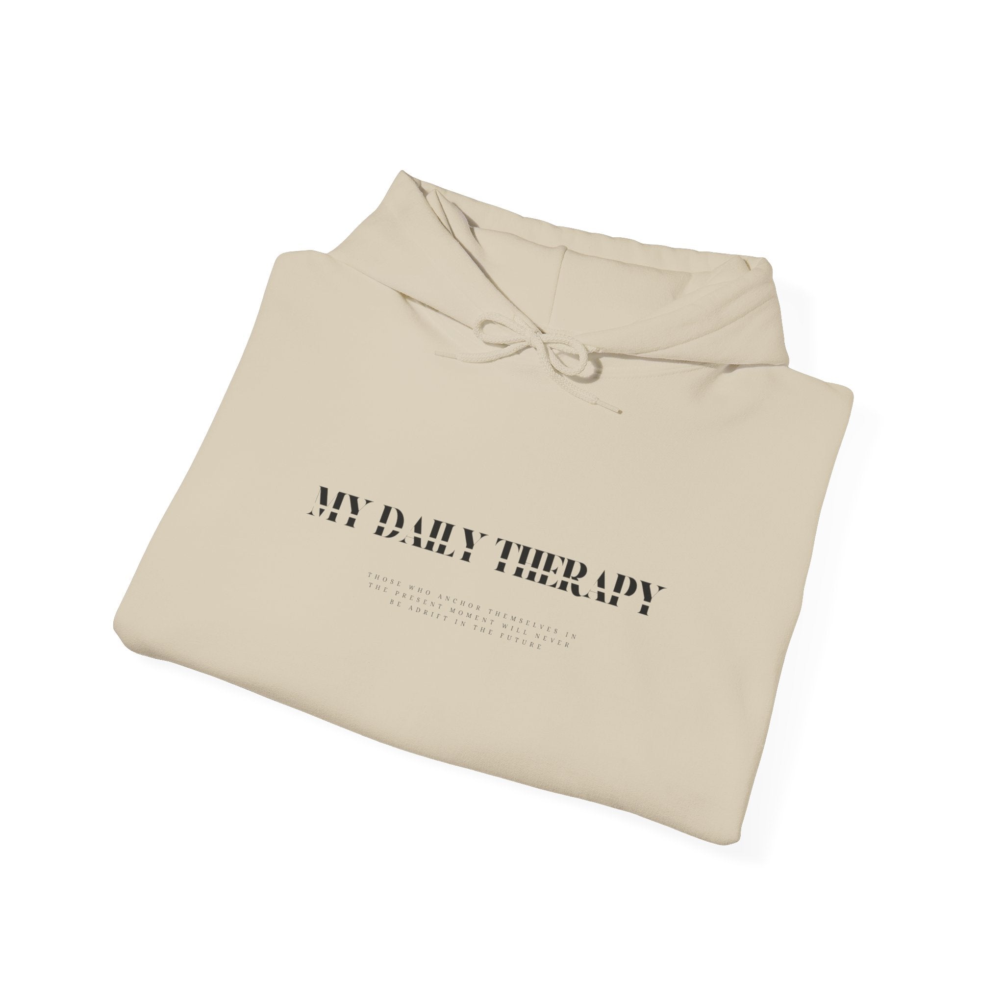 My Daily Therapy text hoodie | White Sweatshirt, Minimal Mental Health Design