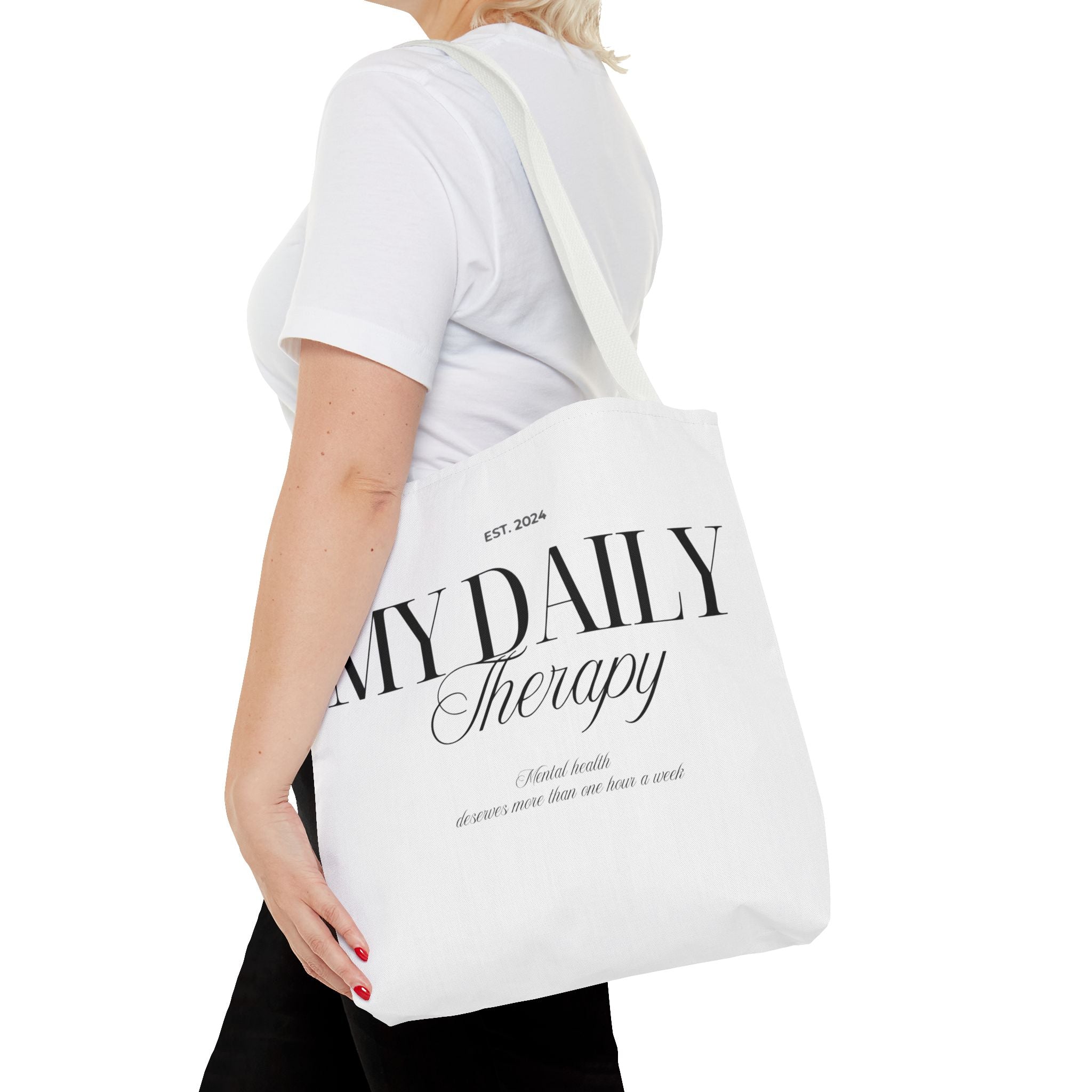 My Daily Therapy Tote Bag | Typography Wellness Design