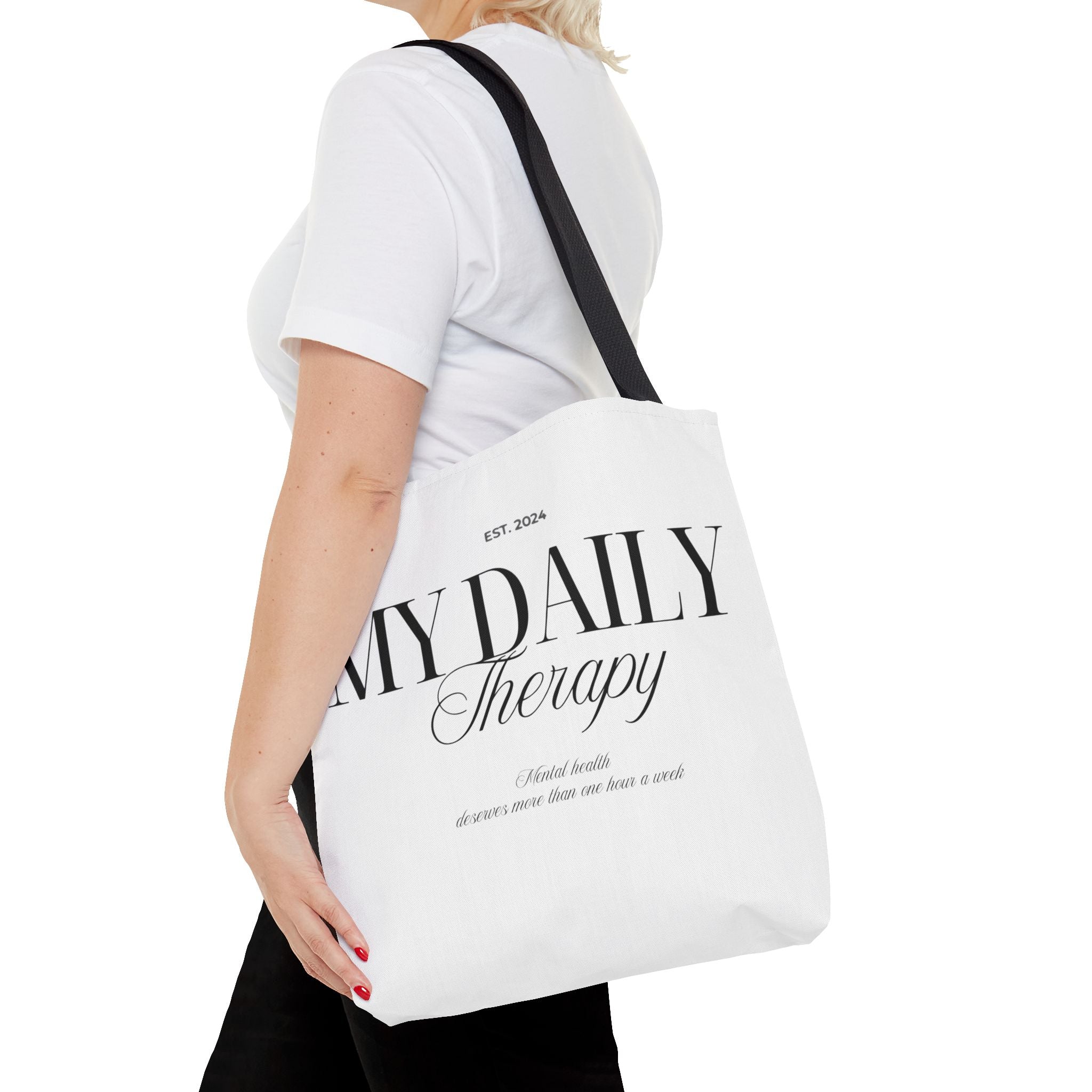My Daily Therapy Tote Bag | Typography Wellness Design