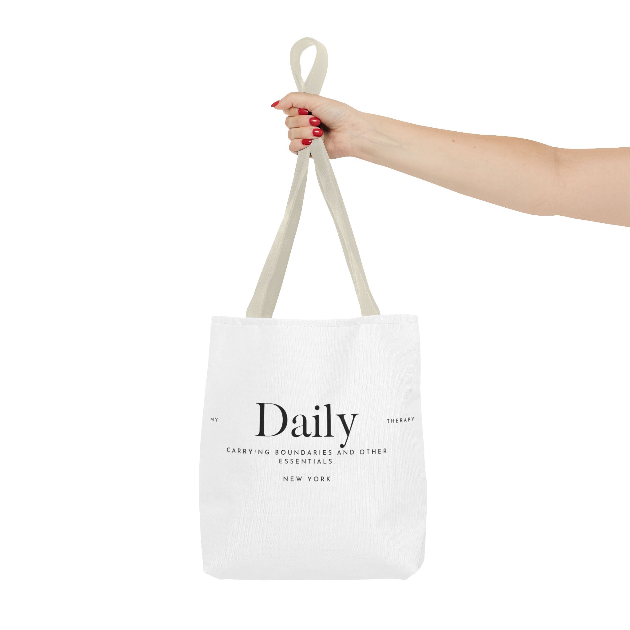 Daily typography tote bag | minimalist text canvas tote