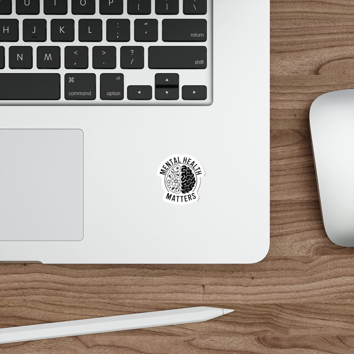 Mental Health Matters Die-cut Sticker | Brain Floral Design