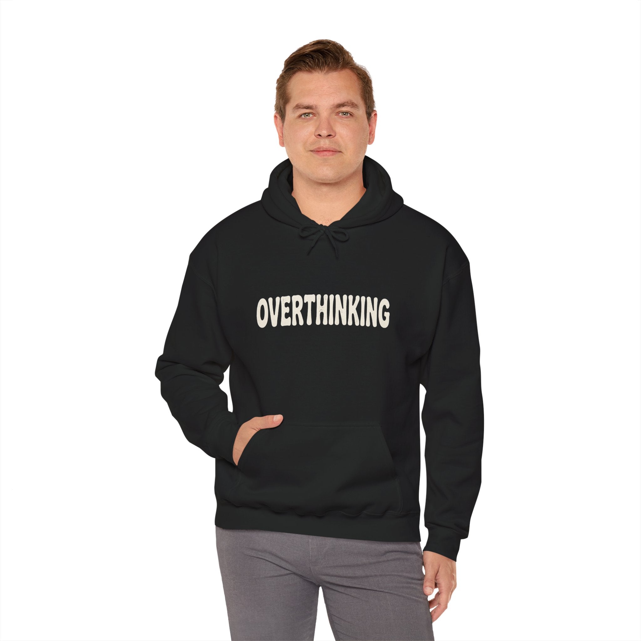 Overthinking Is My Cardio Hoodie | Funny Mental Health Text Sweatshirt