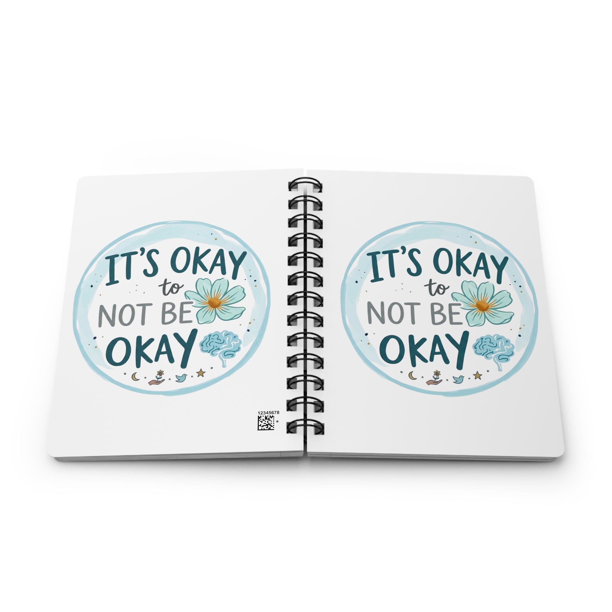 Its Okay to Not Be Okay Spiral Journal | Mental Health Affirmation