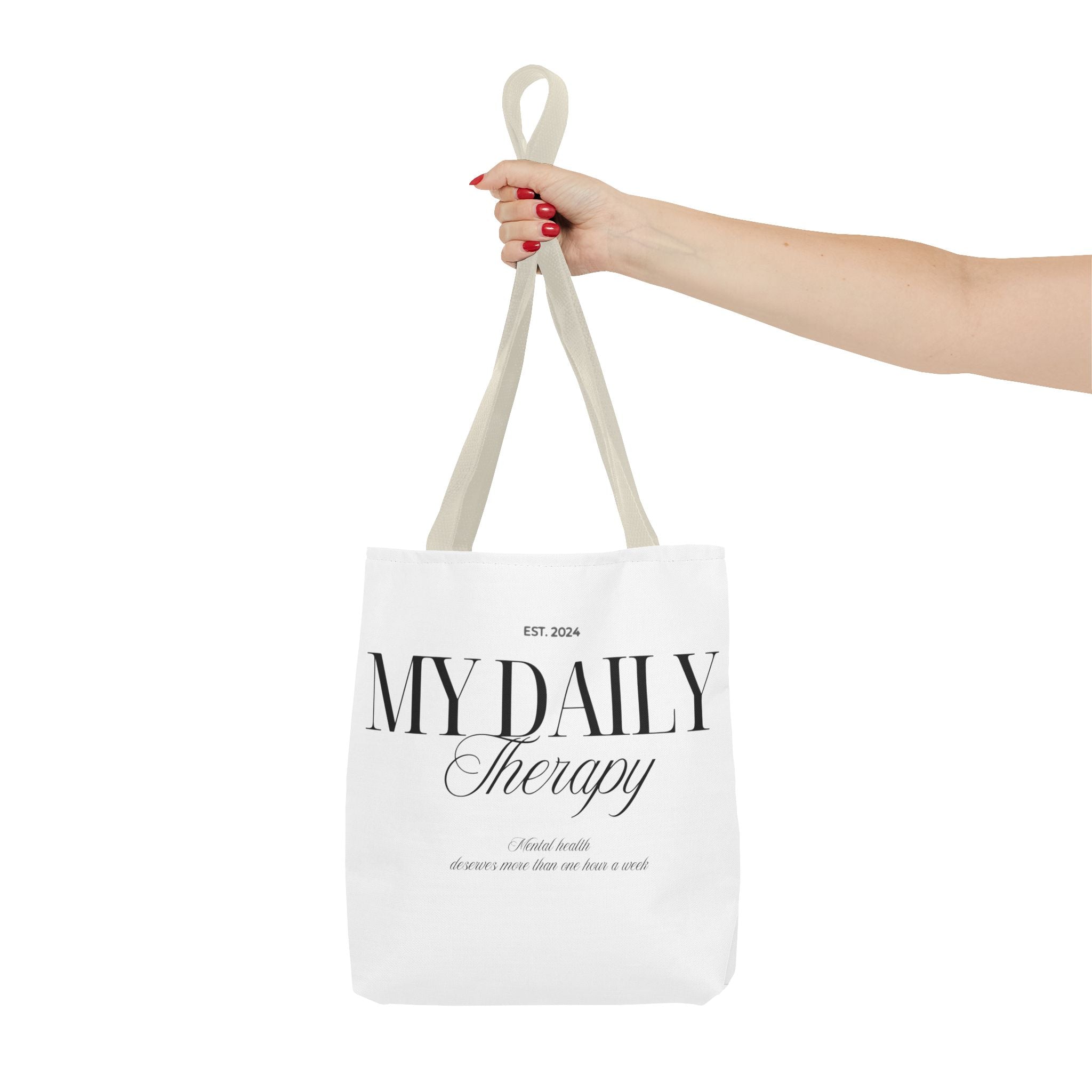 My Daily Therapy Tote Bag | Typography Wellness Design