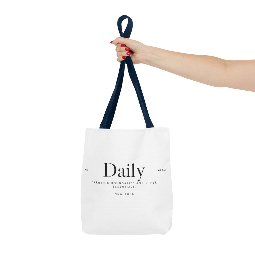 Daily typography tote bag | minimalist text canvas tote
