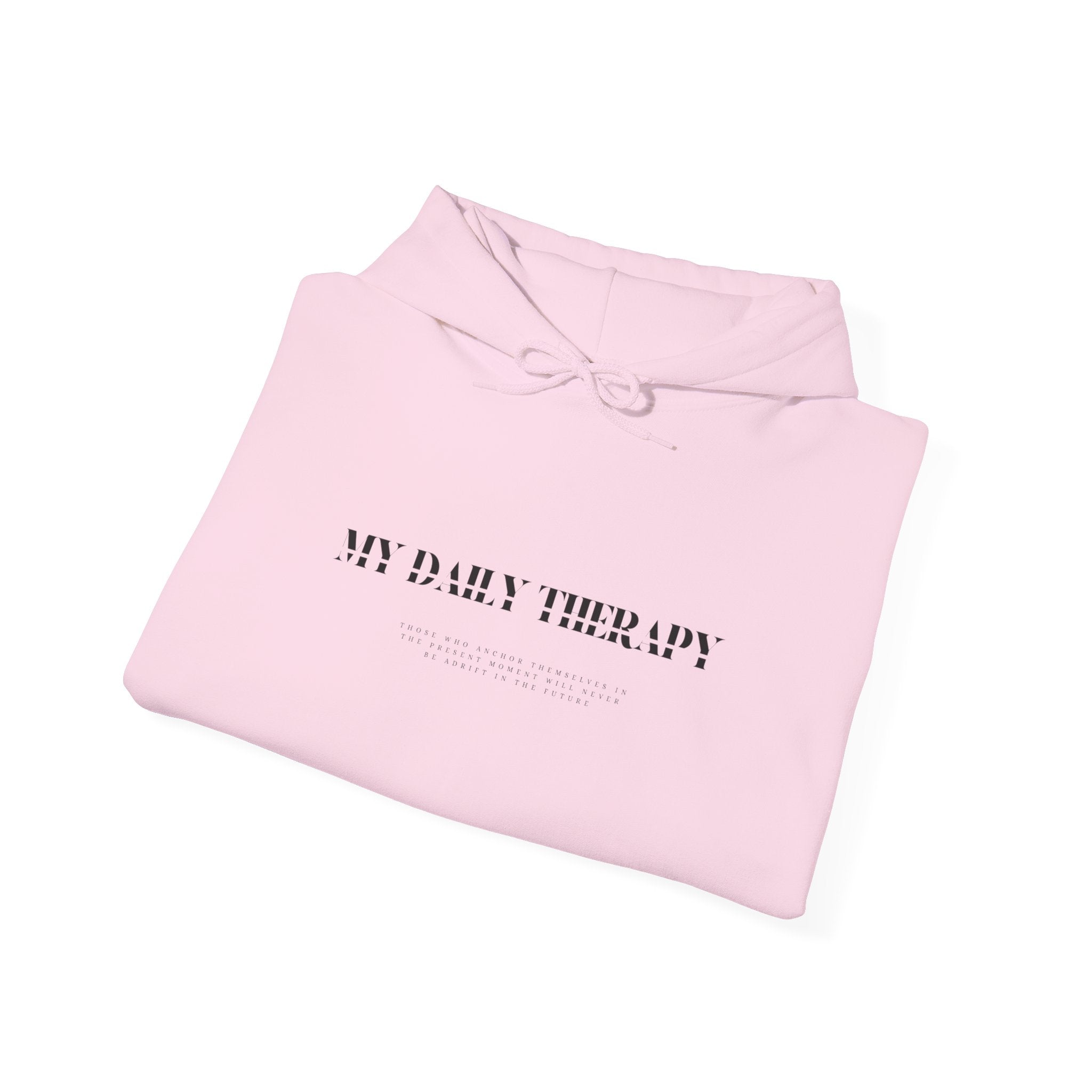 My Daily Therapy text hoodie | White Sweatshirt, Minimal Mental Health Design