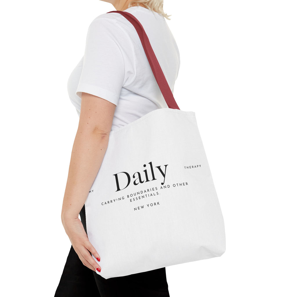 Daily typography tote bag | minimalist text canvas tote