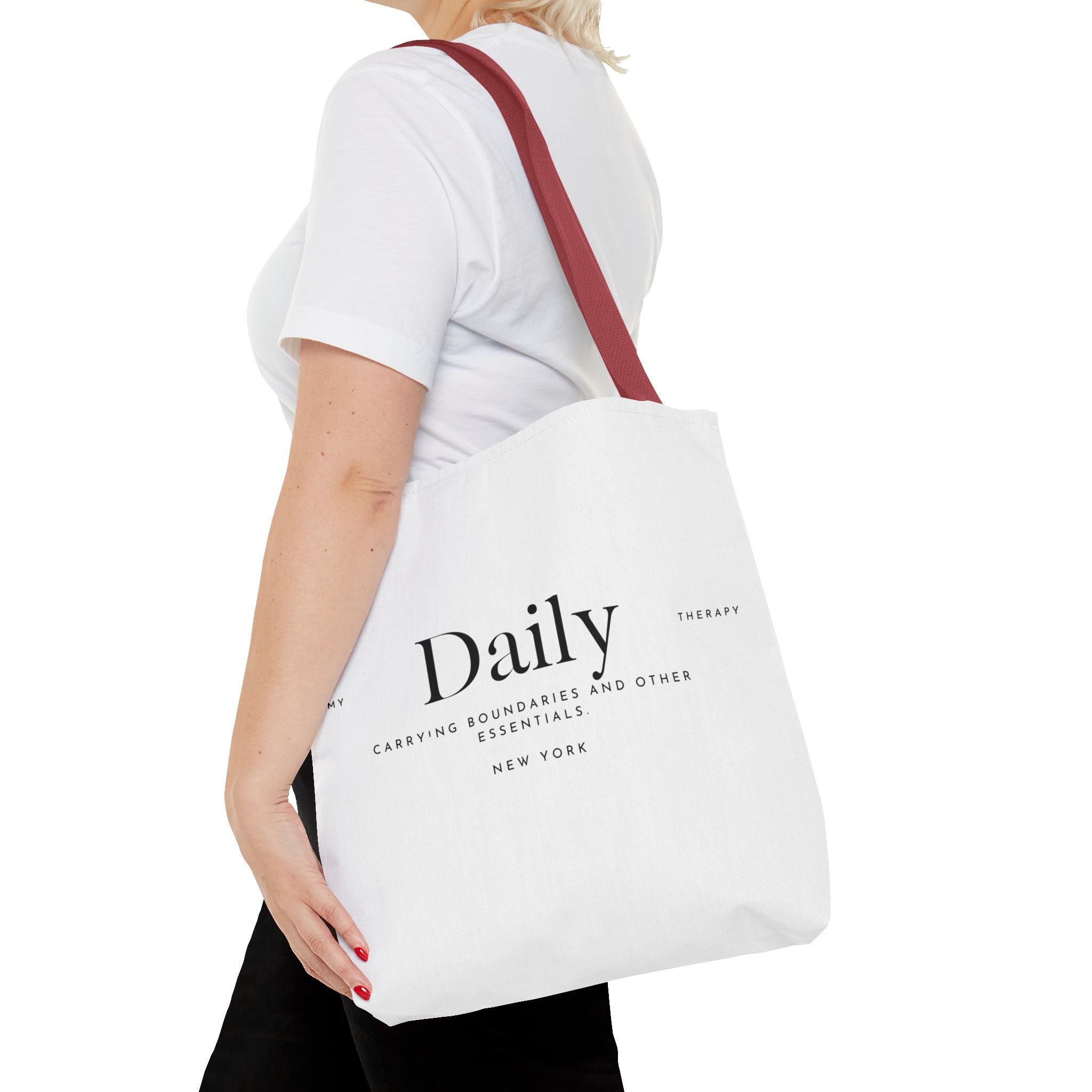 Daily typography tote bag | minimalist text canvas tote