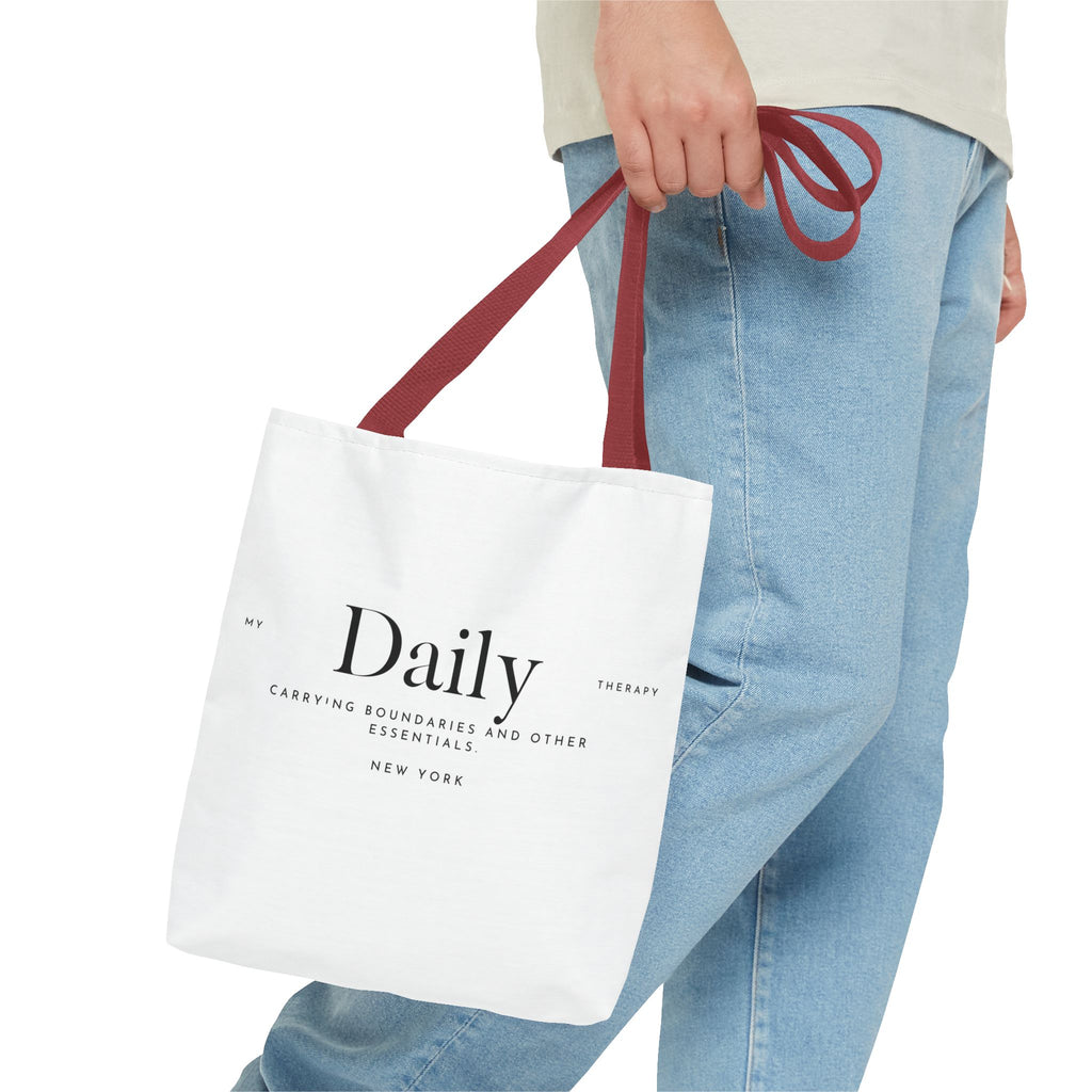 Daily typography tote bag | minimalist text canvas tote
