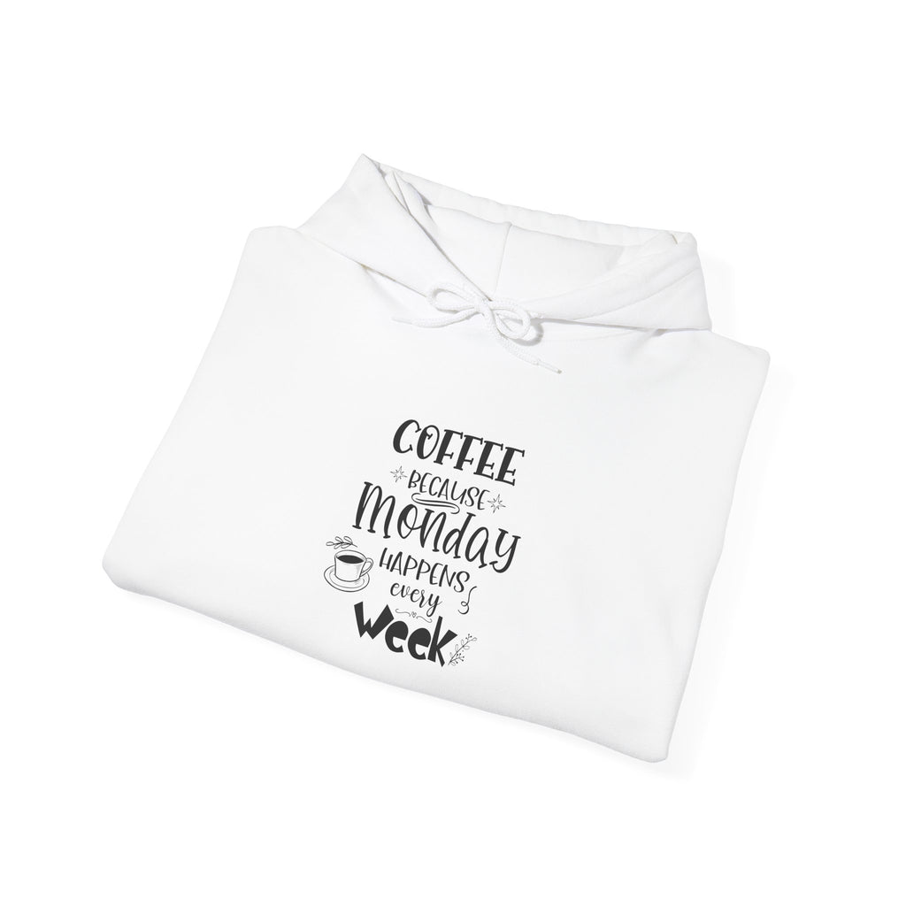 Coffee healing Monday Happiness Hoodie | Typography Coffee Quote Sweatshirt