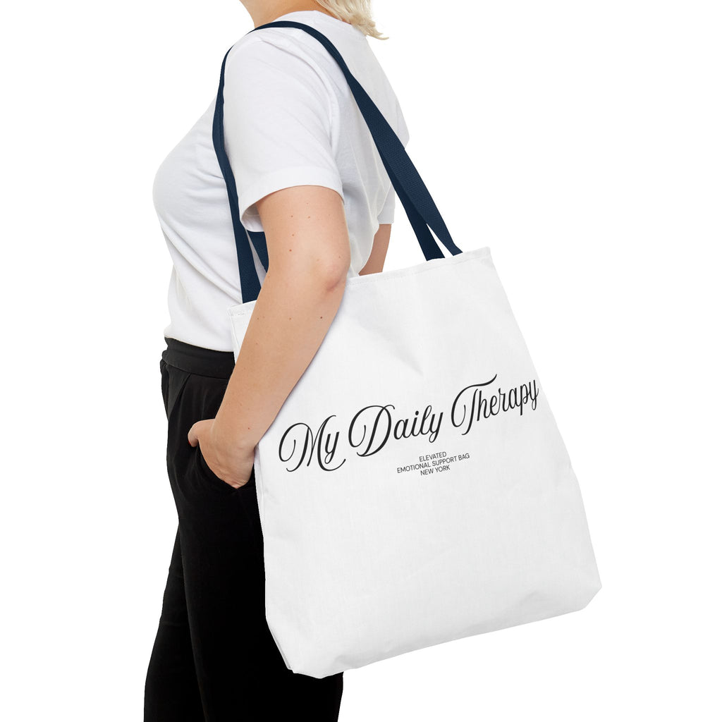 My Daily Therapy tote bag | Script text, minimalist everyday design