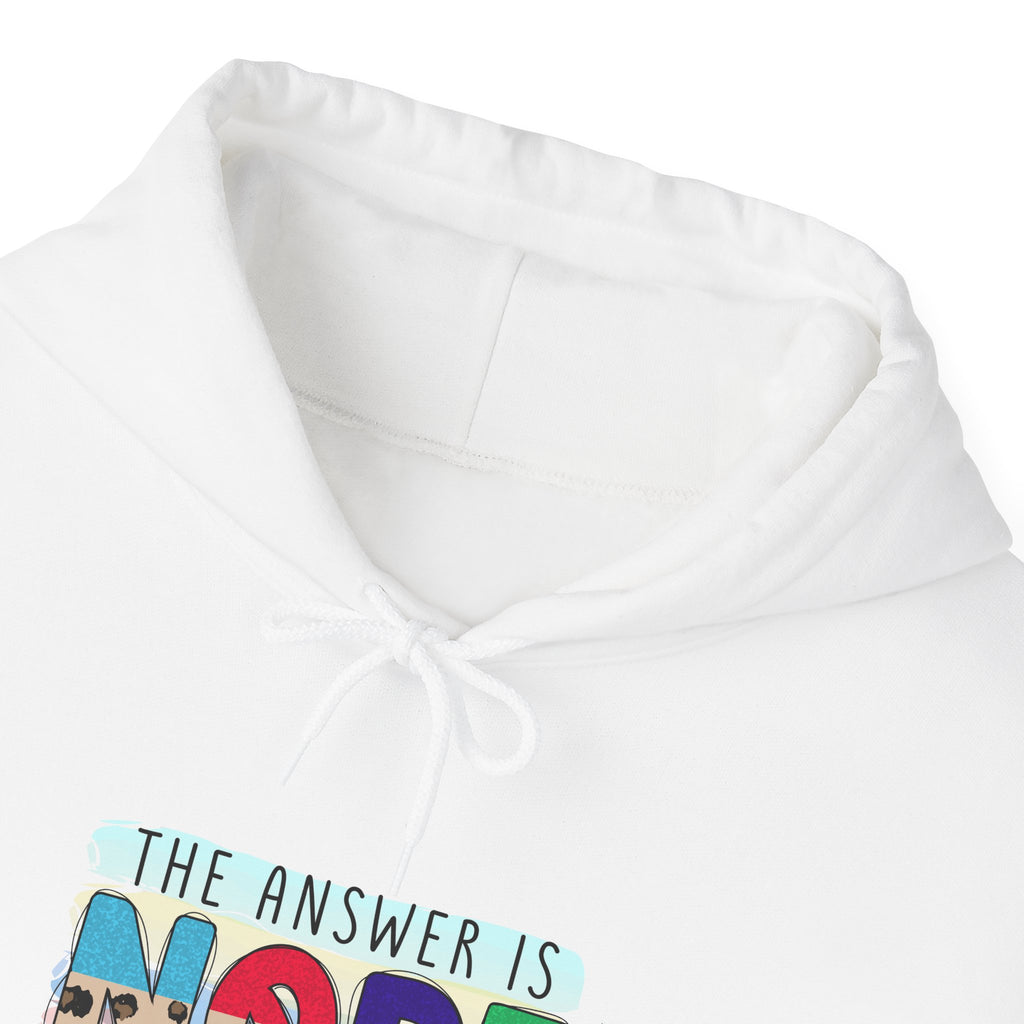 The Answer Is NOPE Hoodie | Colorful Pattern Text Graphic Sweatshirt