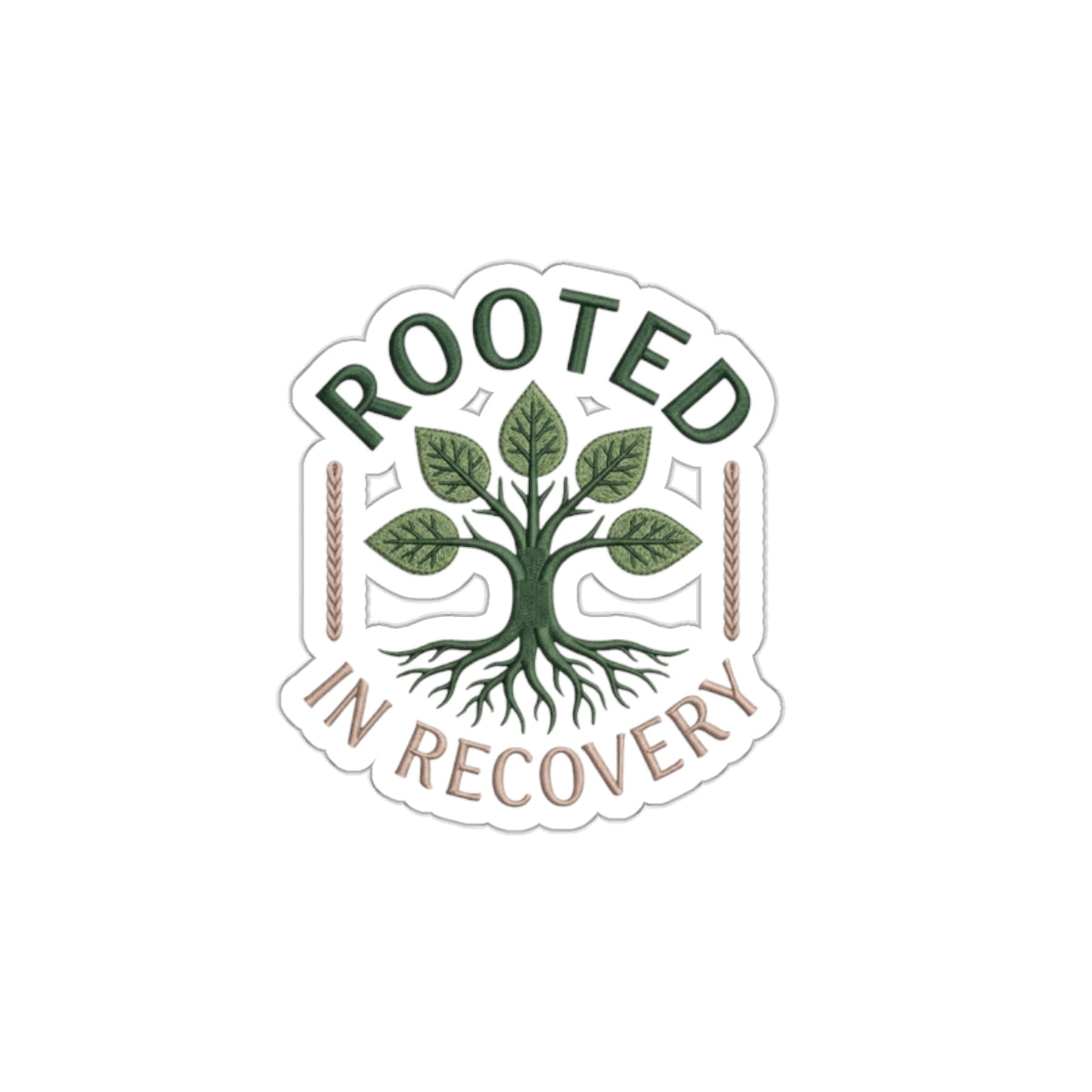 Rooted in Recovery Die-Cut Sticker | Tree Roots, Sobriety Awareness