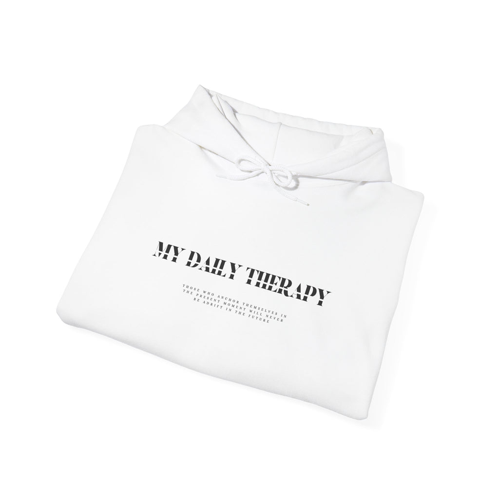 My Daily Therapy text hoodie | White Sweatshirt, Minimal Mental Health Design
