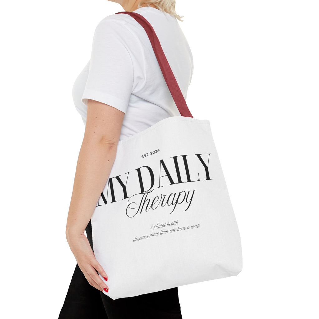 My Daily Therapy Tote Bag | Typography Wellness Design