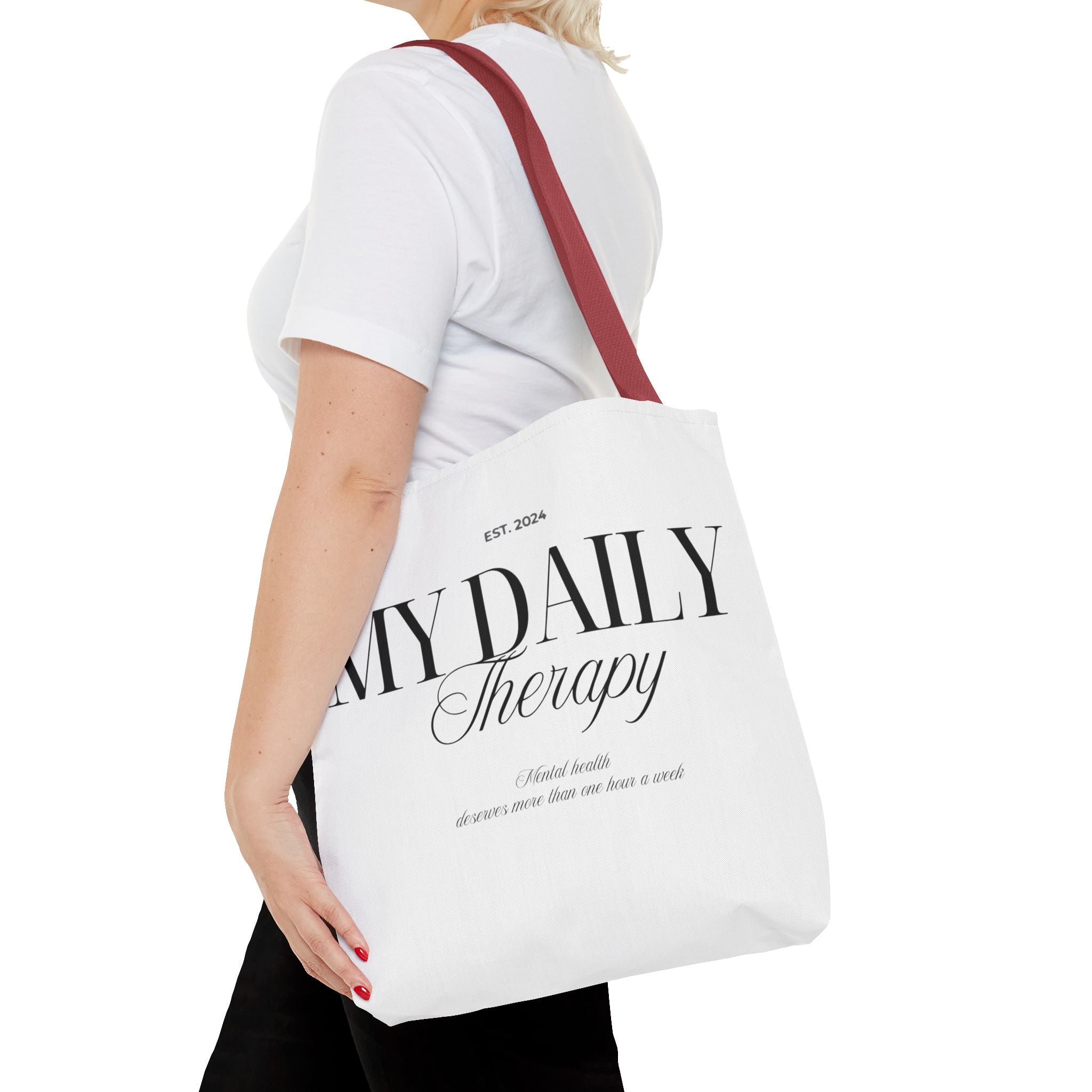 My Daily Therapy Tote Bag | Typography Wellness Design