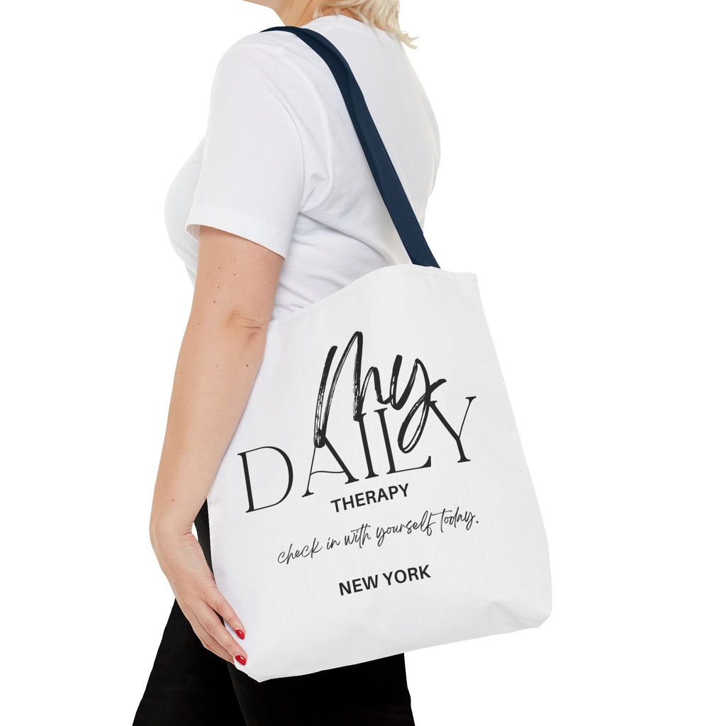 My Daily Therapy tote bag | motivational typography tote