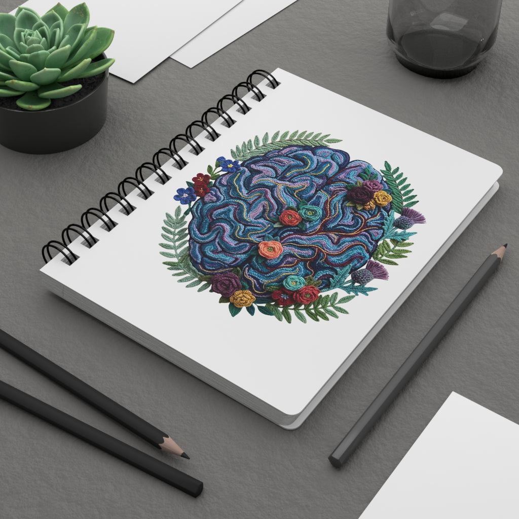 Floral Brain Spiral Bound Journal | Botanical Anatomy Notebook