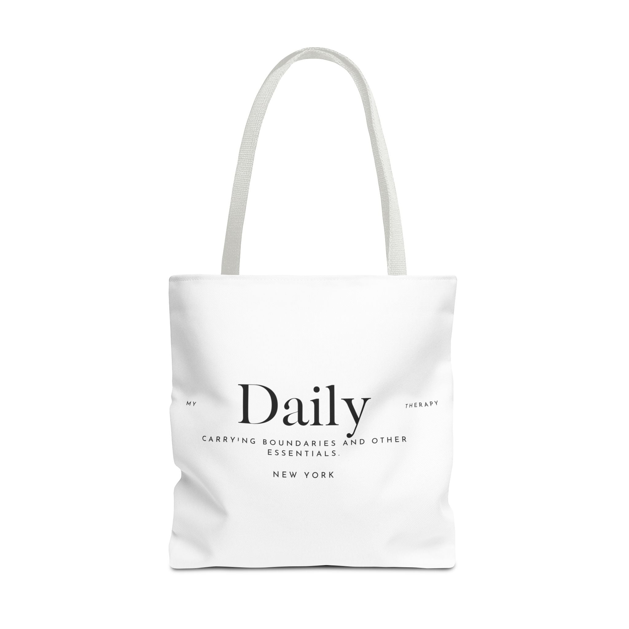 Daily typography tote bag | minimalist text canvas tote