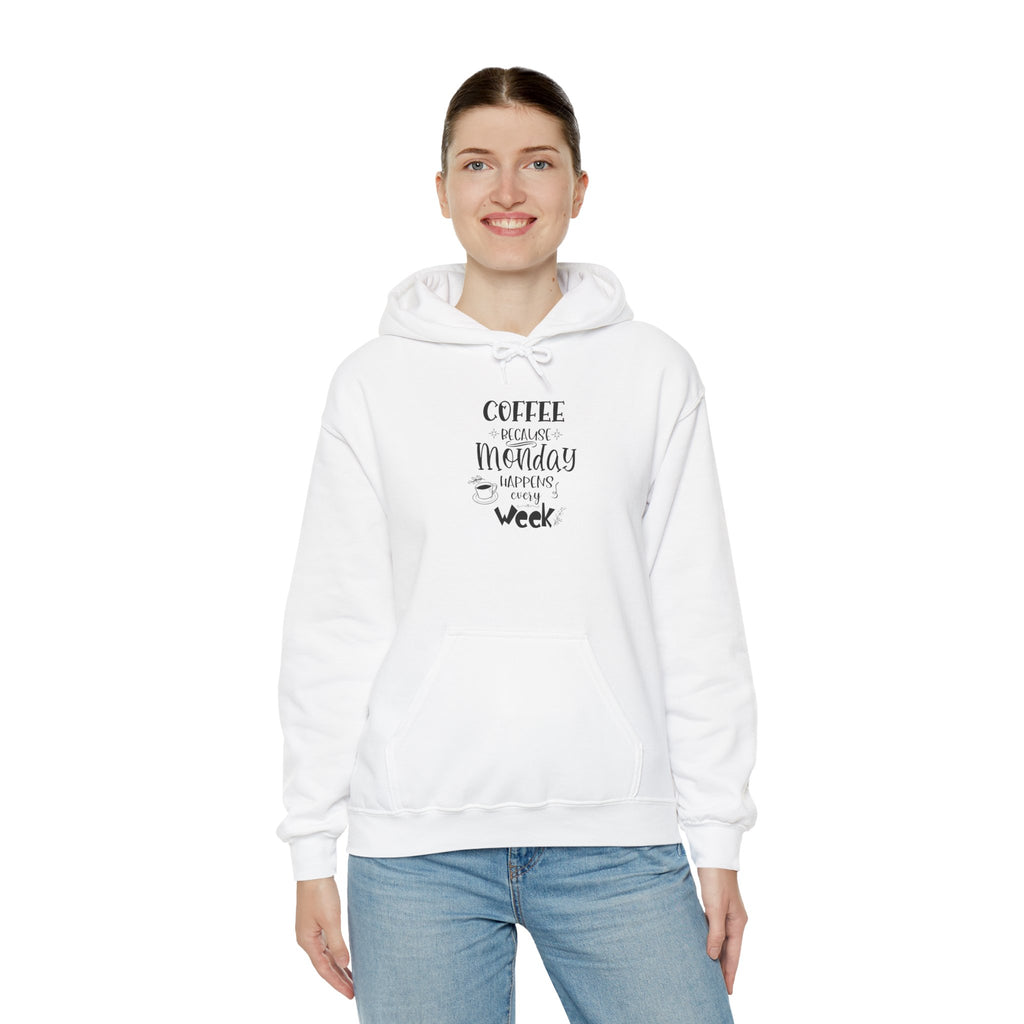 Coffee healing Monday Happiness Hoodie | Typography Coffee Quote Sweatshirt
