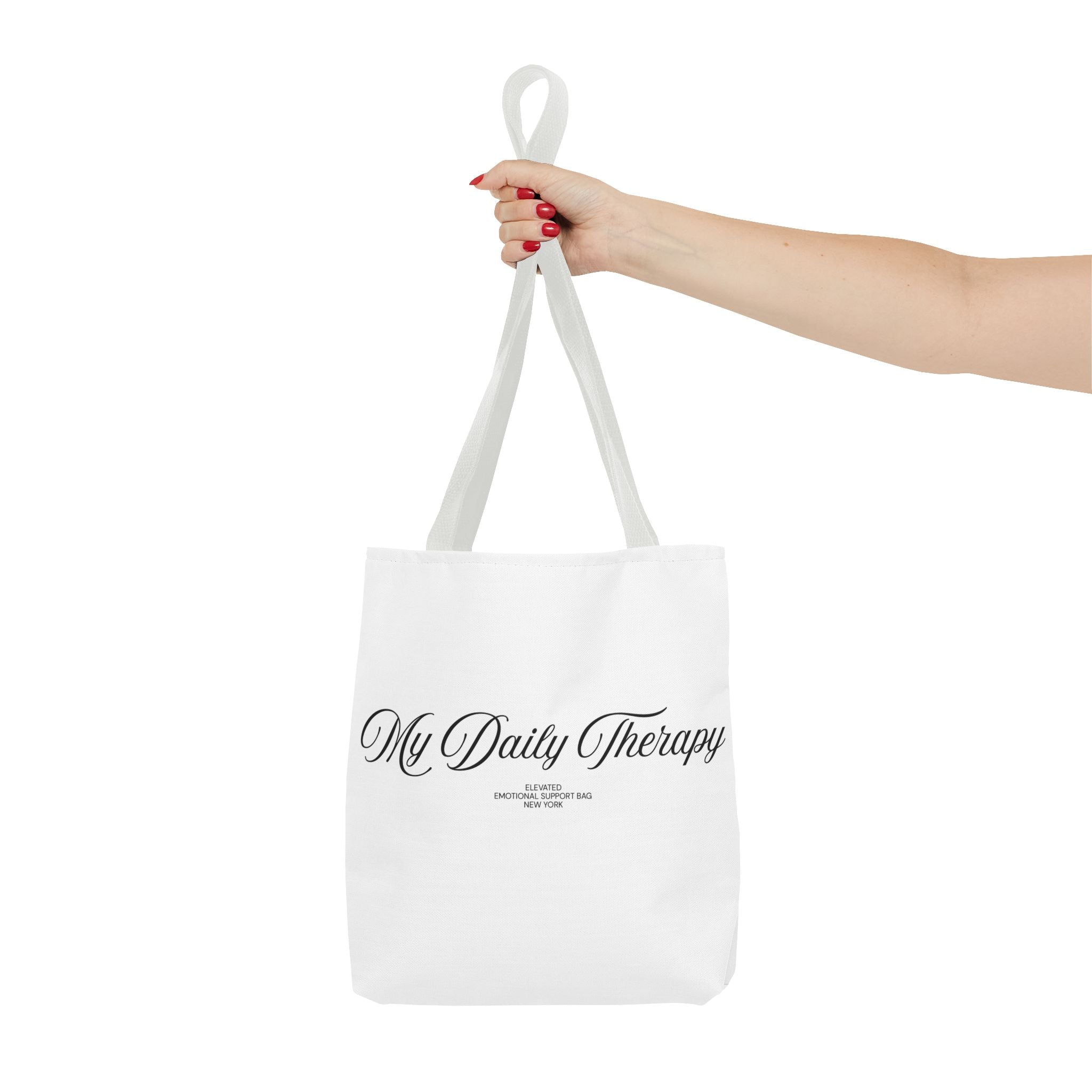 My Daily Therapy tote bag | Script text, minimalist everyday design