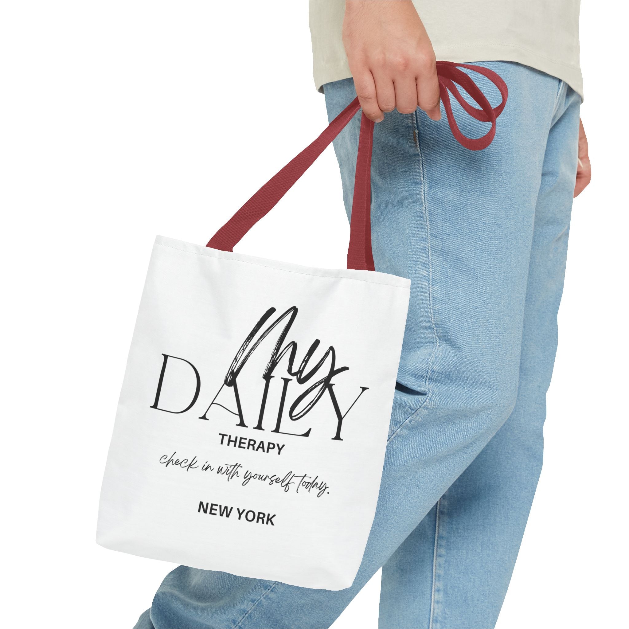 My Daily Therapy tote bag | motivational typography tote
