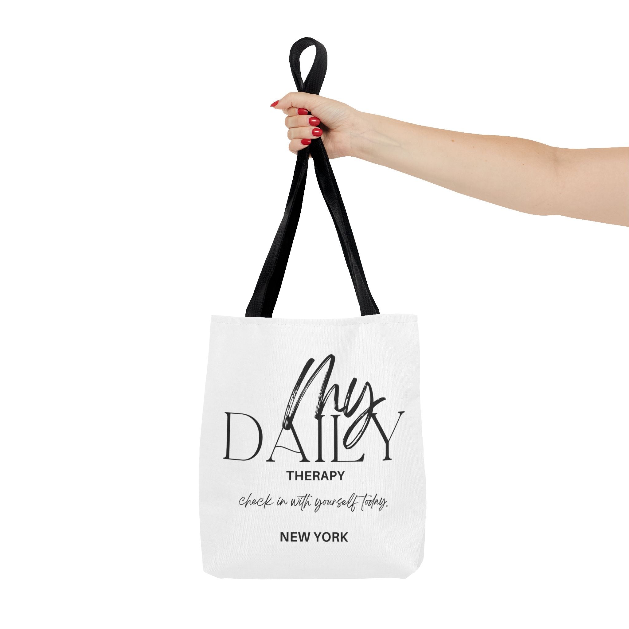 My Daily Therapy tote bag | motivational typography tote