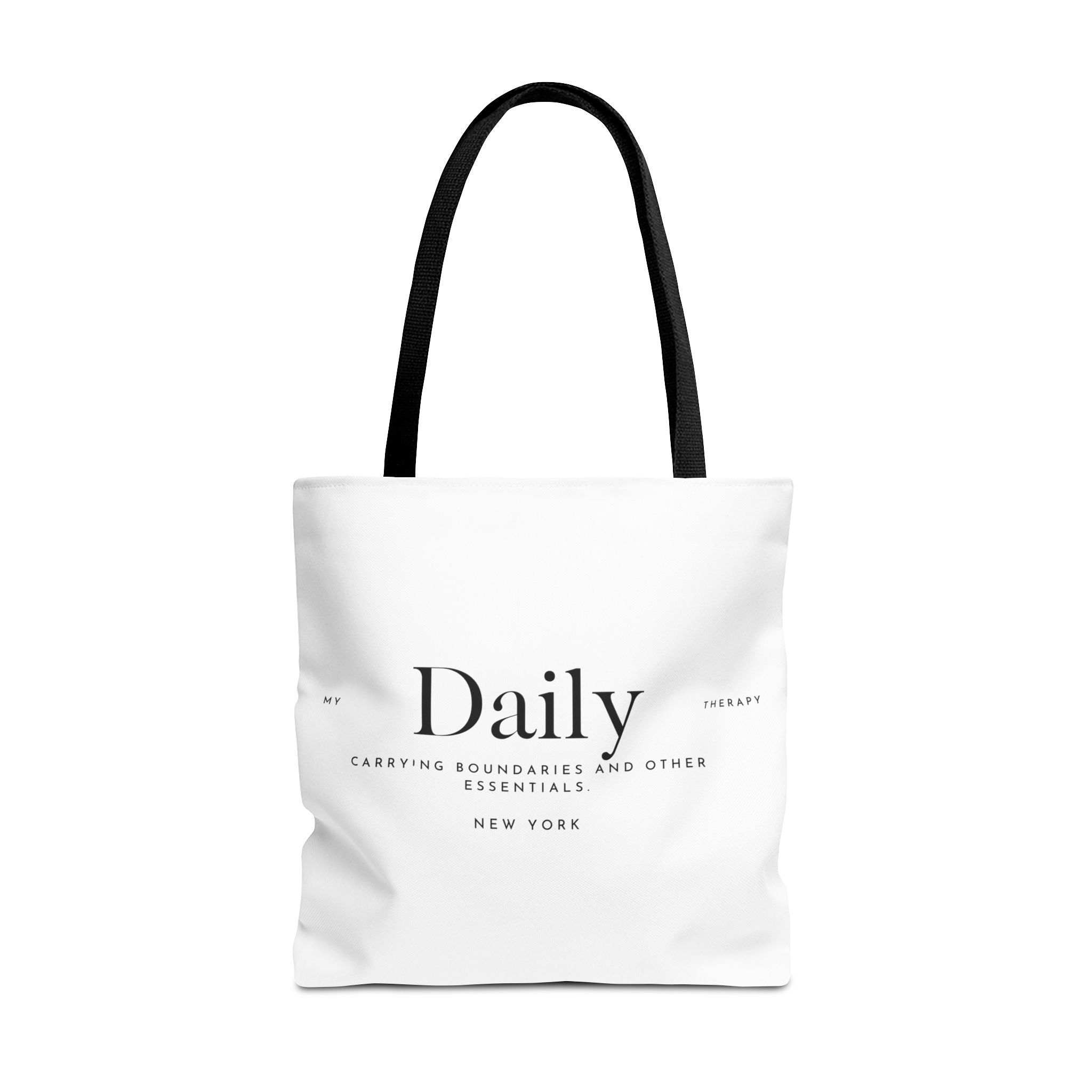 Daily typography tote bag | minimalist text canvas tote