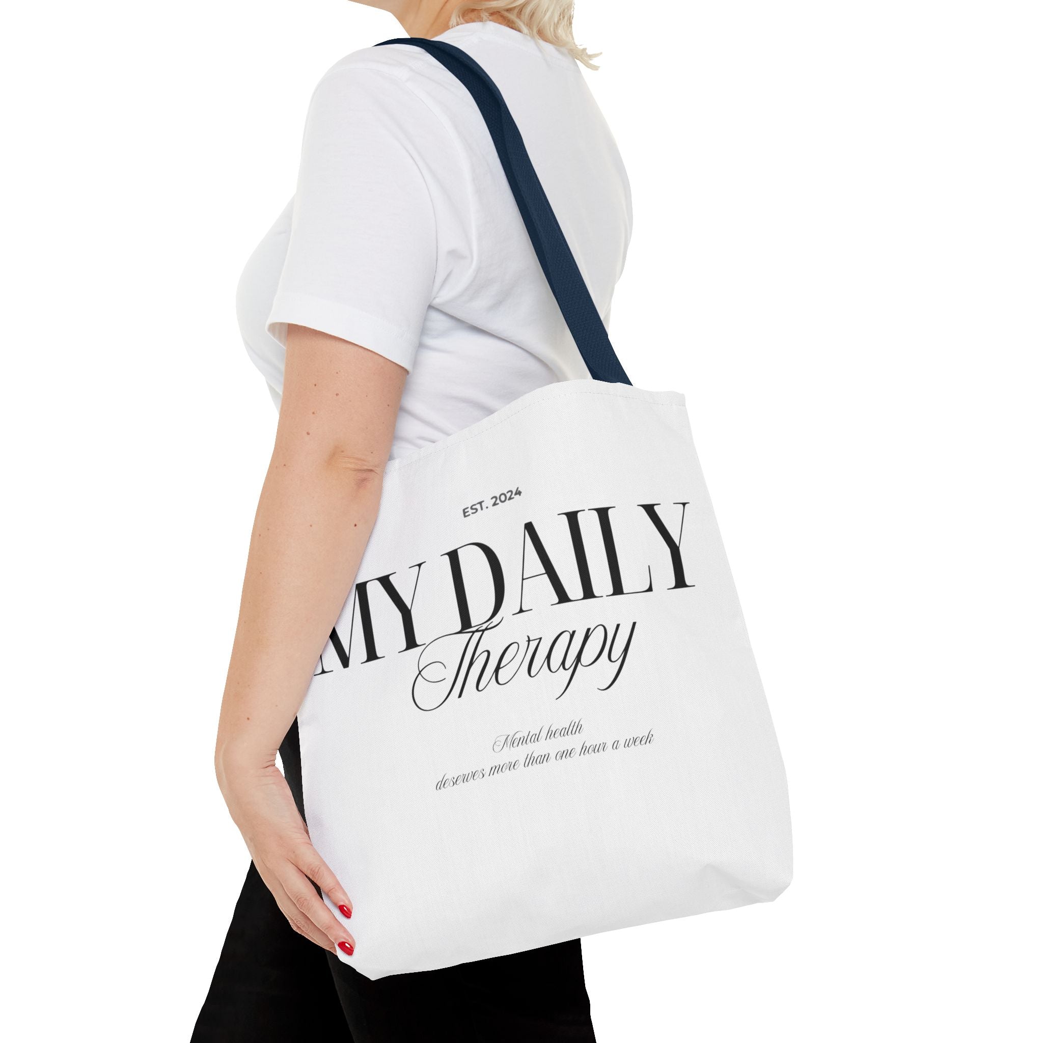 My Daily Therapy Tote Bag | Typography Wellness Design