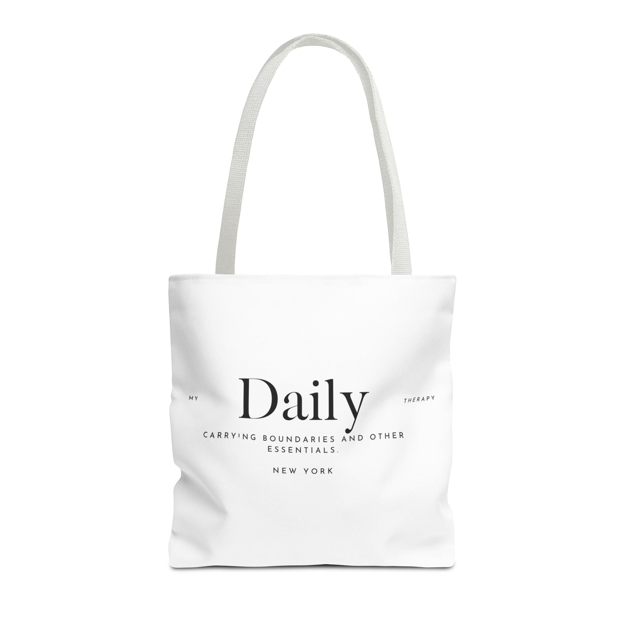 Daily typography tote bag | minimalist text canvas tote