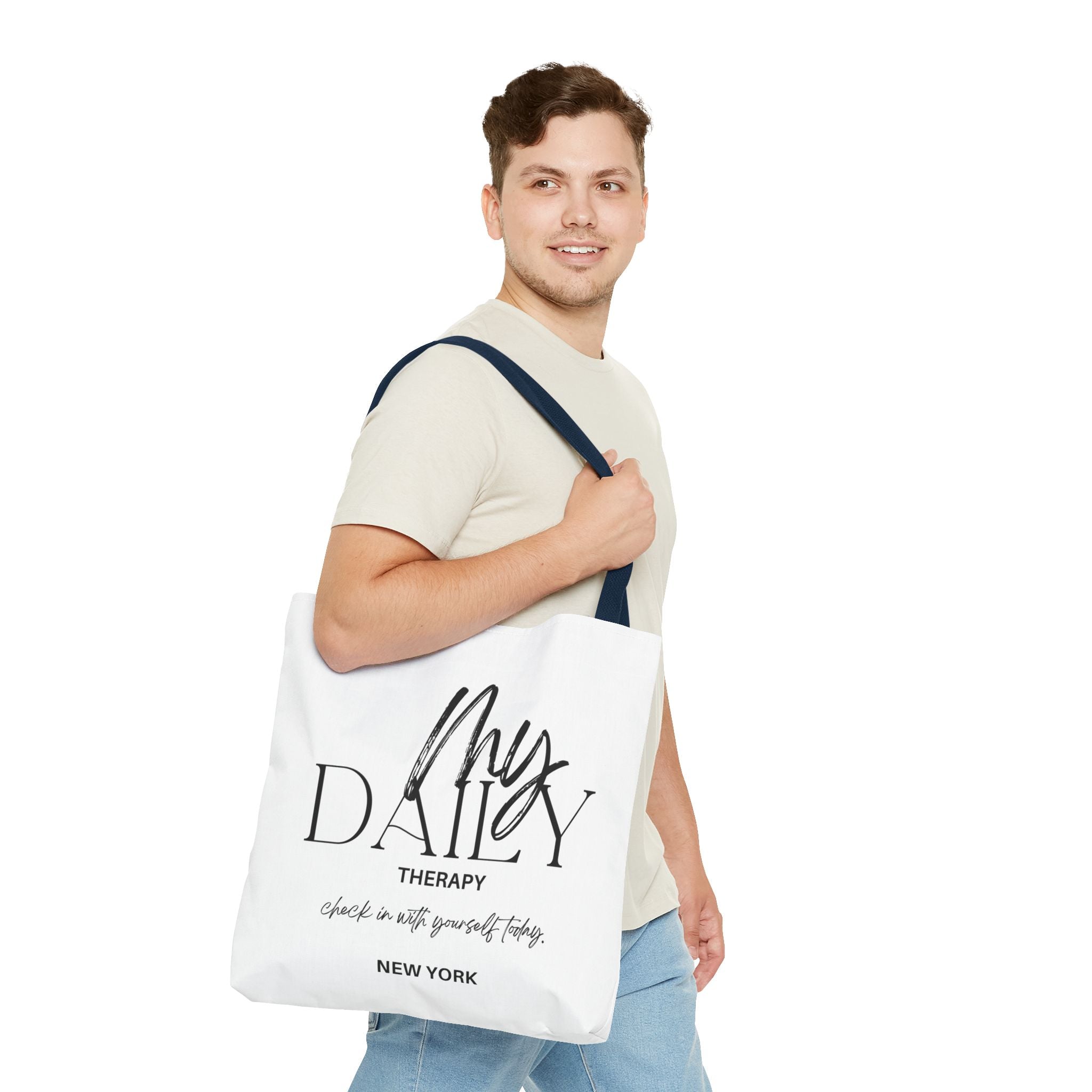 My Daily Therapy tote bag | motivational typography tote