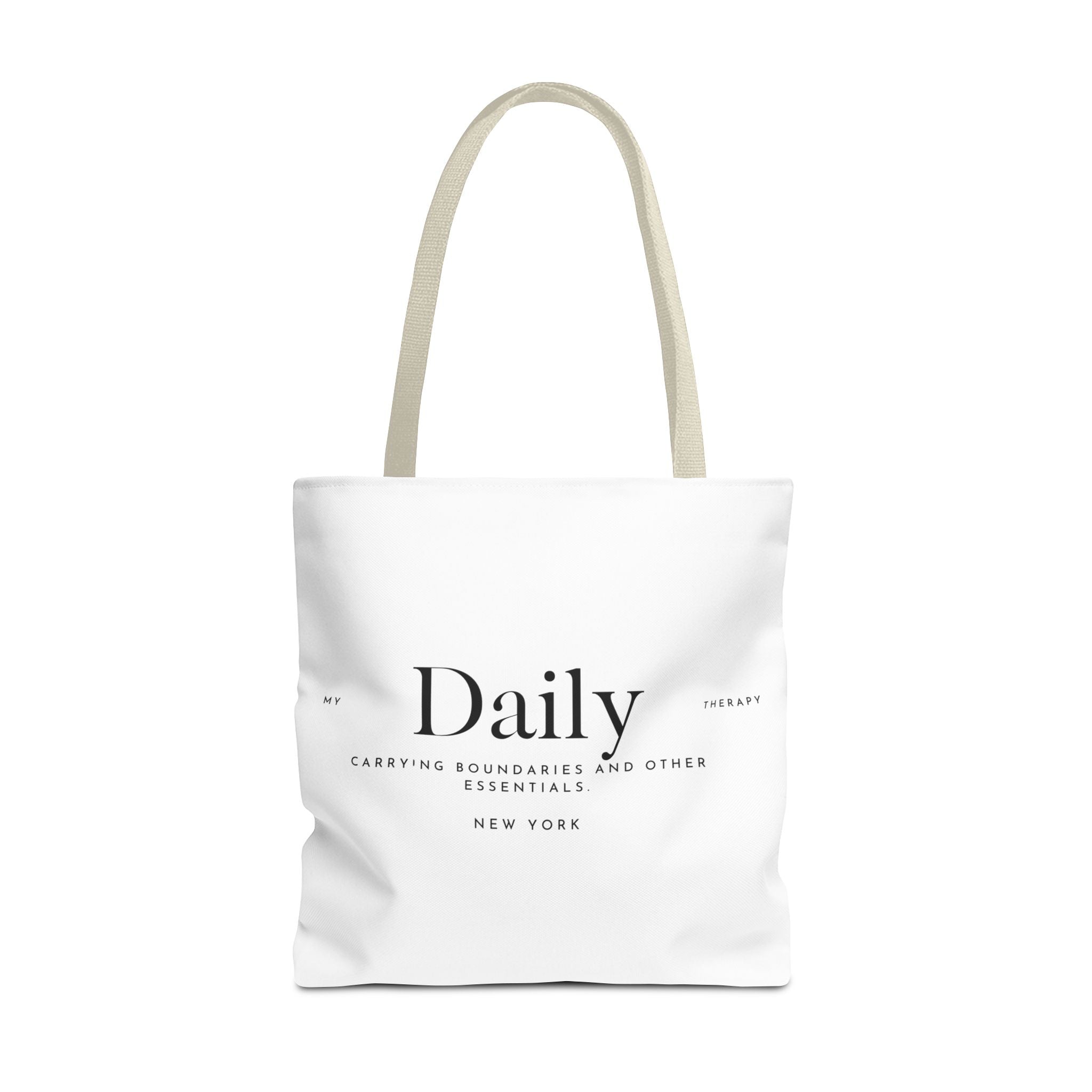 Daily typography tote bag | minimalist text canvas tote
