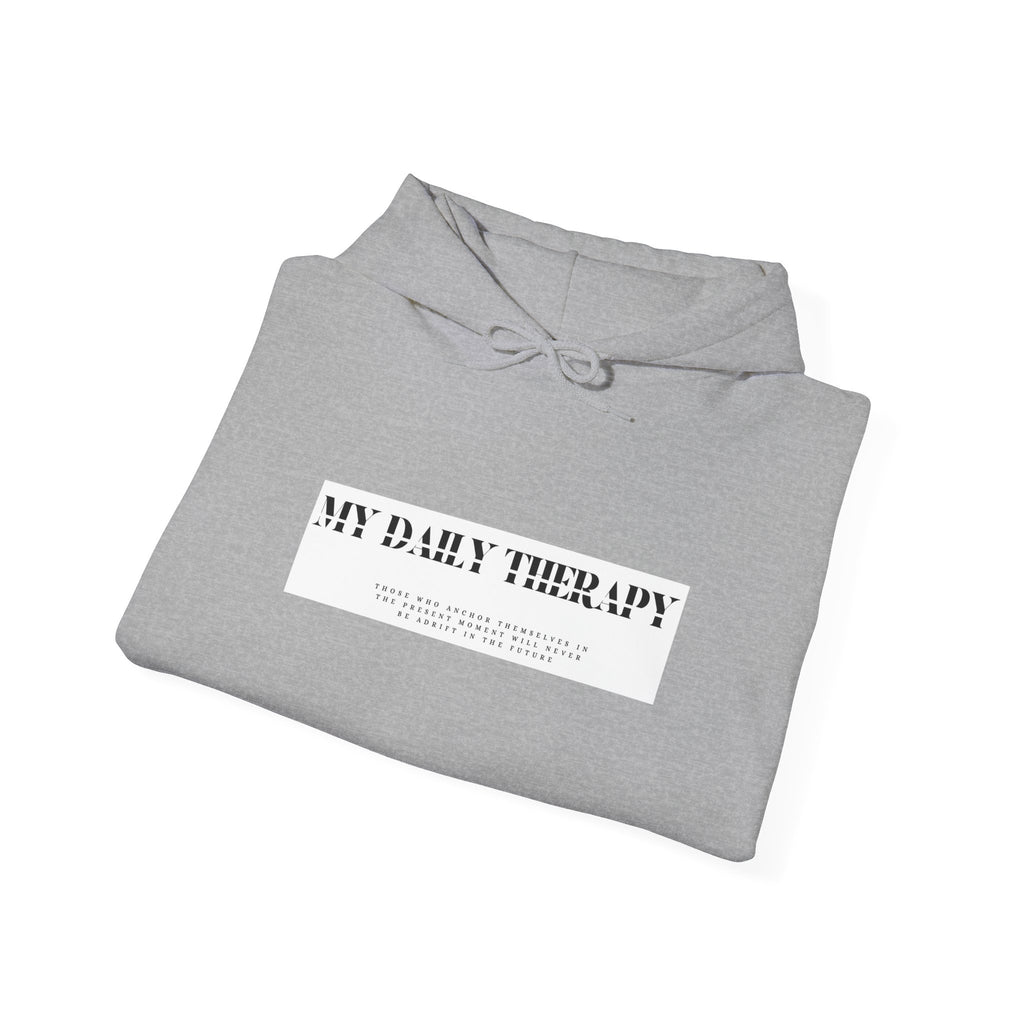 My Daily Therapy text hoodie | White Sweatshirt, Minimal Mental Health Design