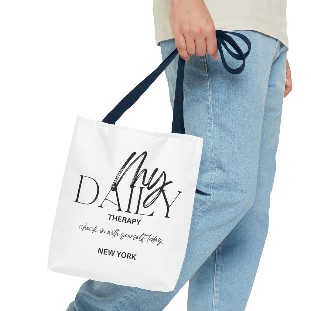 My Daily Therapy tote bag | motivational typography tote