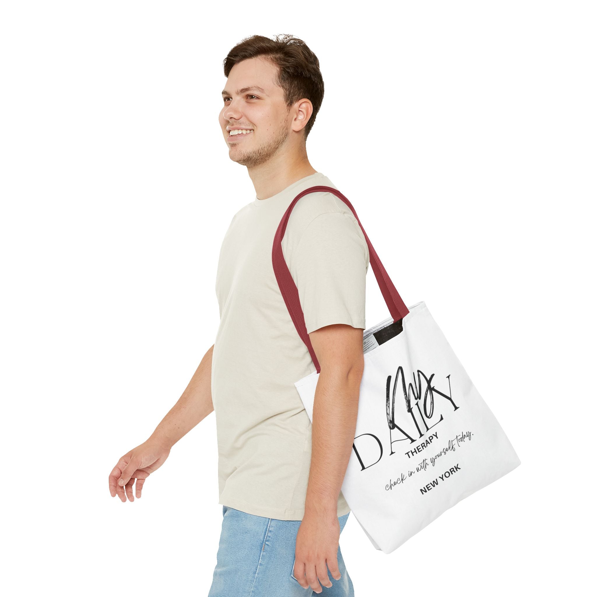 My Daily Therapy tote bag | motivational typography tote