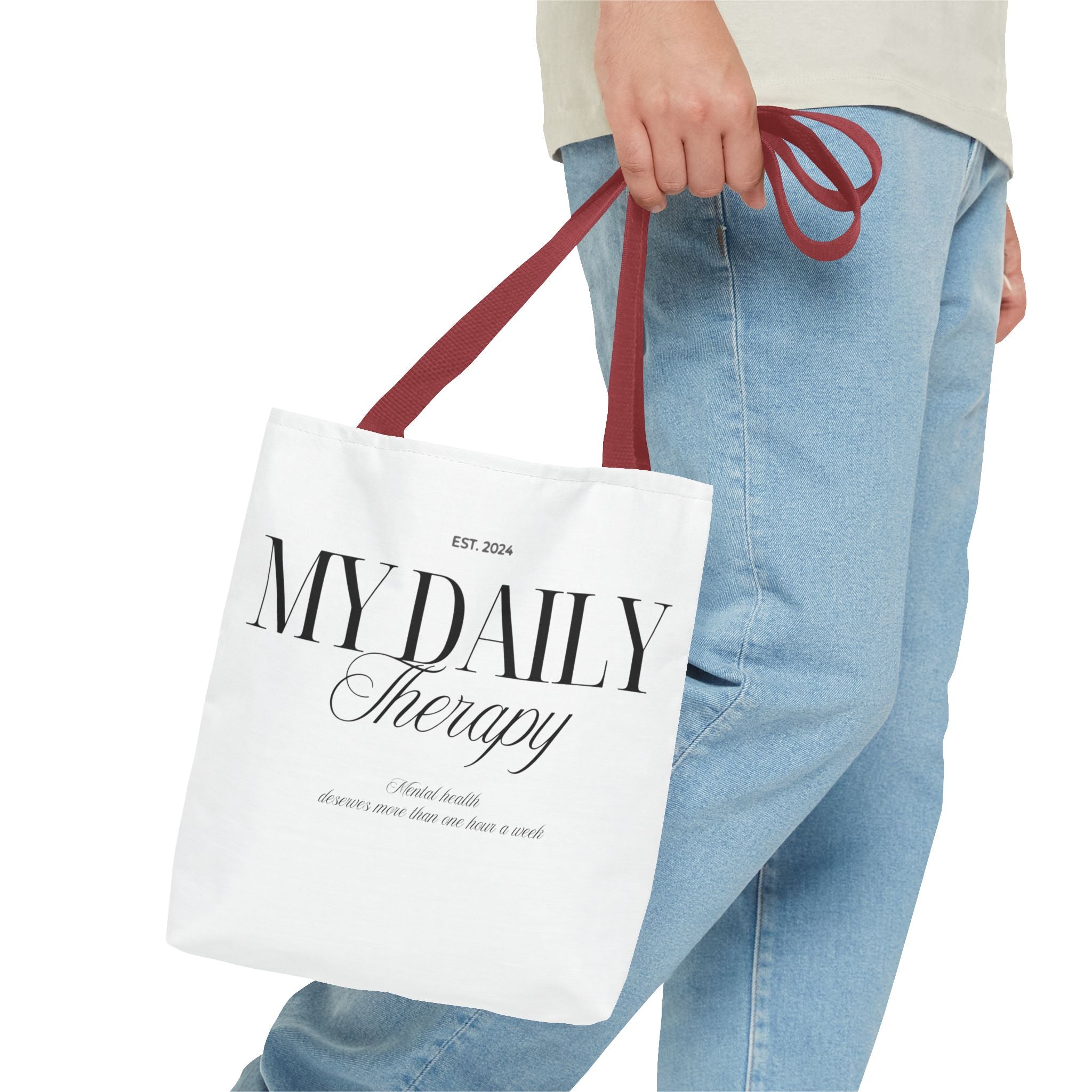 My Daily Therapy Tote Bag | Typography Wellness Design
