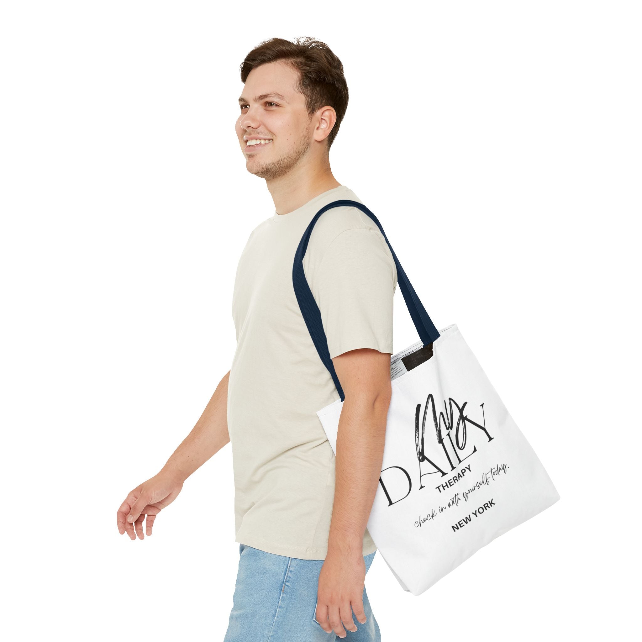 My Daily Therapy tote bag | motivational typography tote