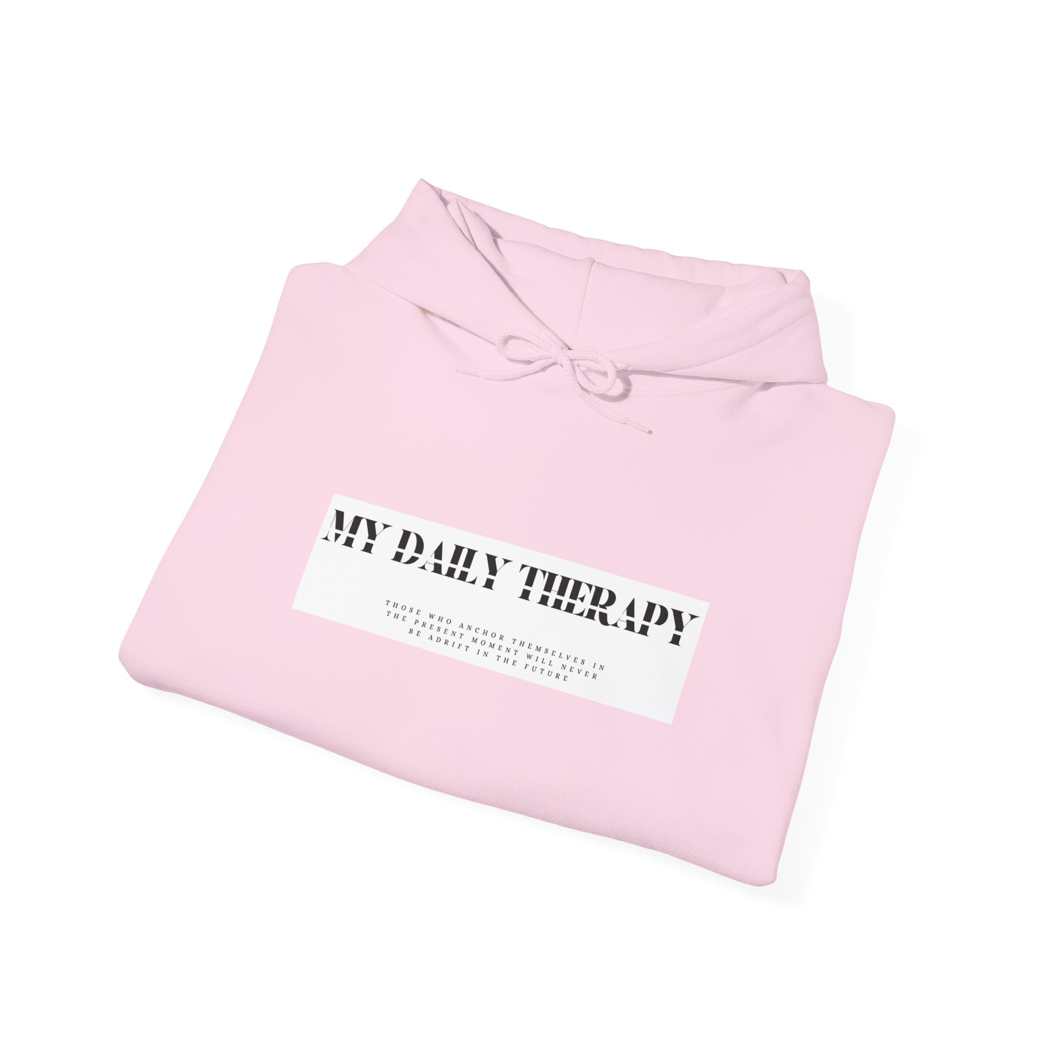My Daily Therapy text hoodie | White Sweatshirt, Minimal Mental Health Design