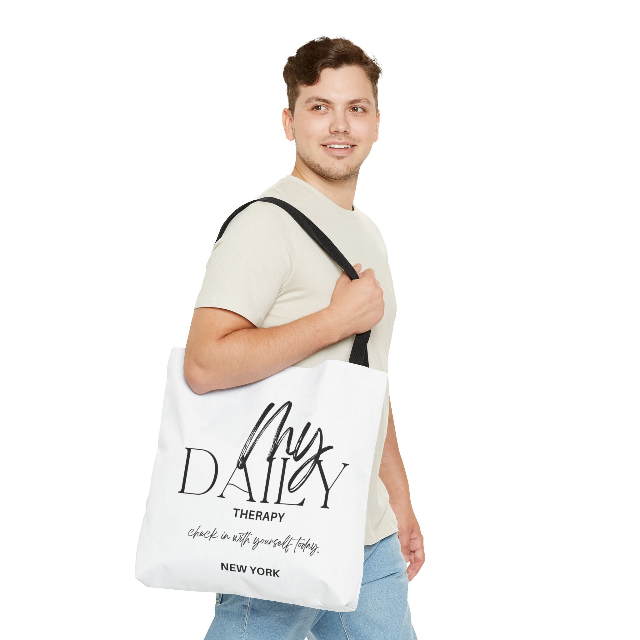 My Daily Therapy tote bag | motivational typography tote