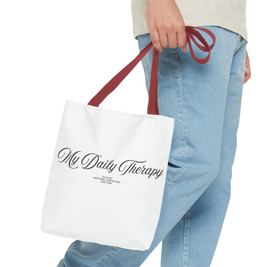 My Daily Therapy tote bag | Script text, minimalist everyday design