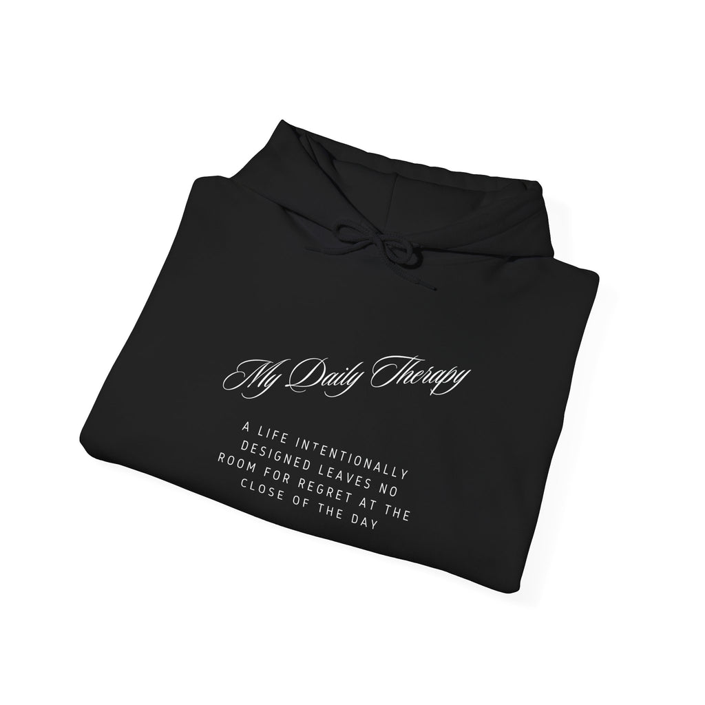 My Daily Therapy Script Hoodie | Minimal Text Mental Health Sweatshirt