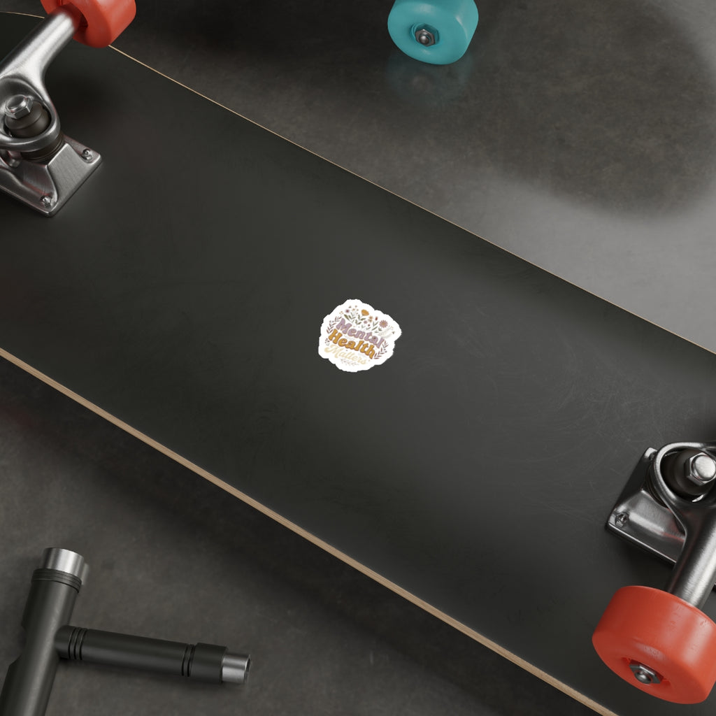 Mental Health Matters Floral Sticker | Wellness Die-Cut Vinyl Reminder