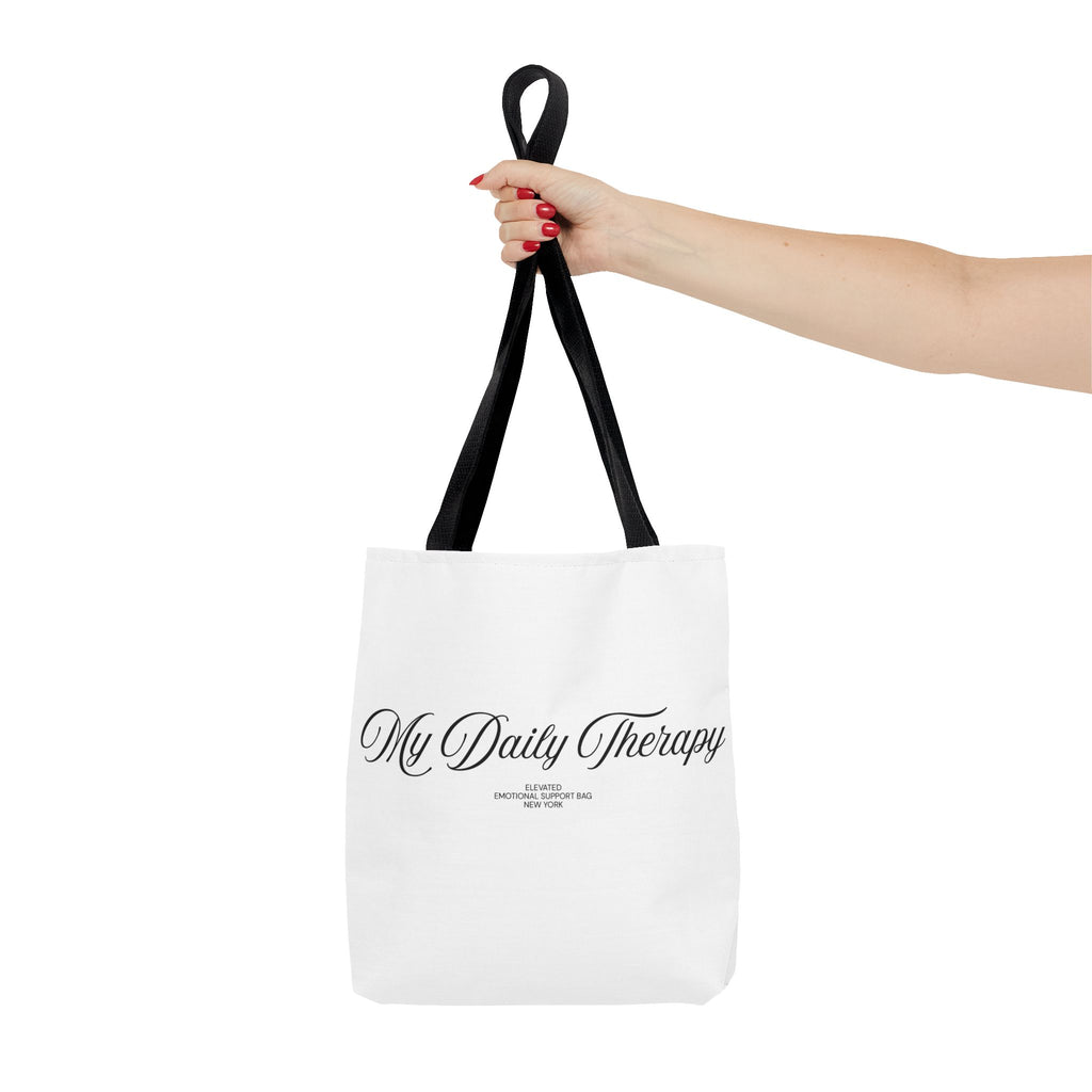 My Daily Therapy tote bag | Script text, minimalist everyday design
