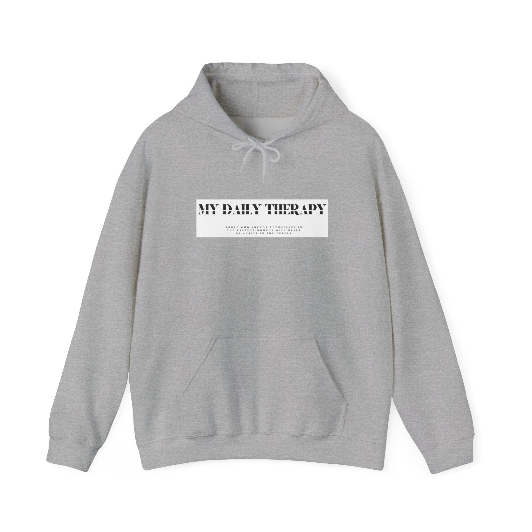 My Daily Therapy text hoodie | White Sweatshirt, Minimal Mental Health Design