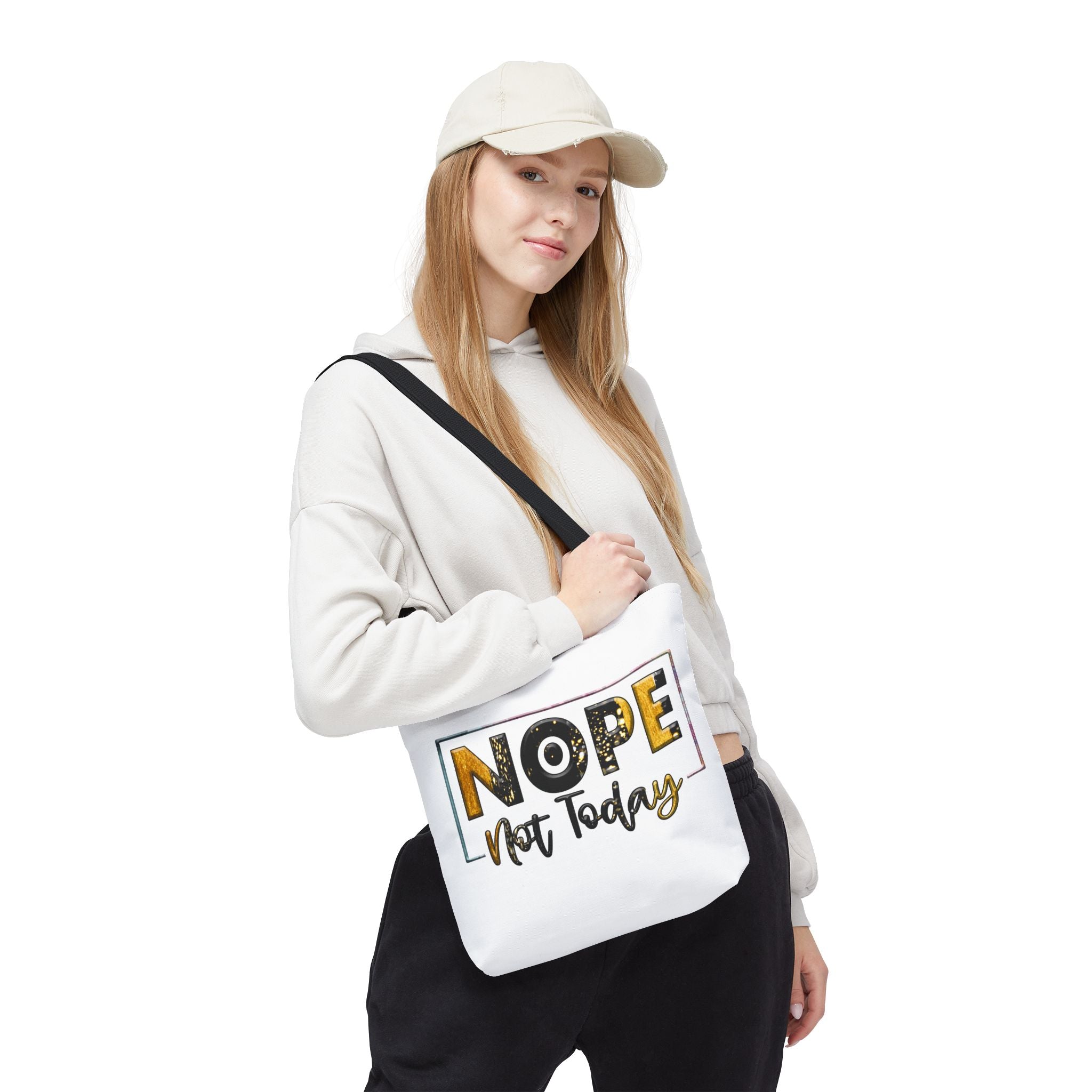 Nope Not Today Tote Bag | Funny Slogan Canvas Tote