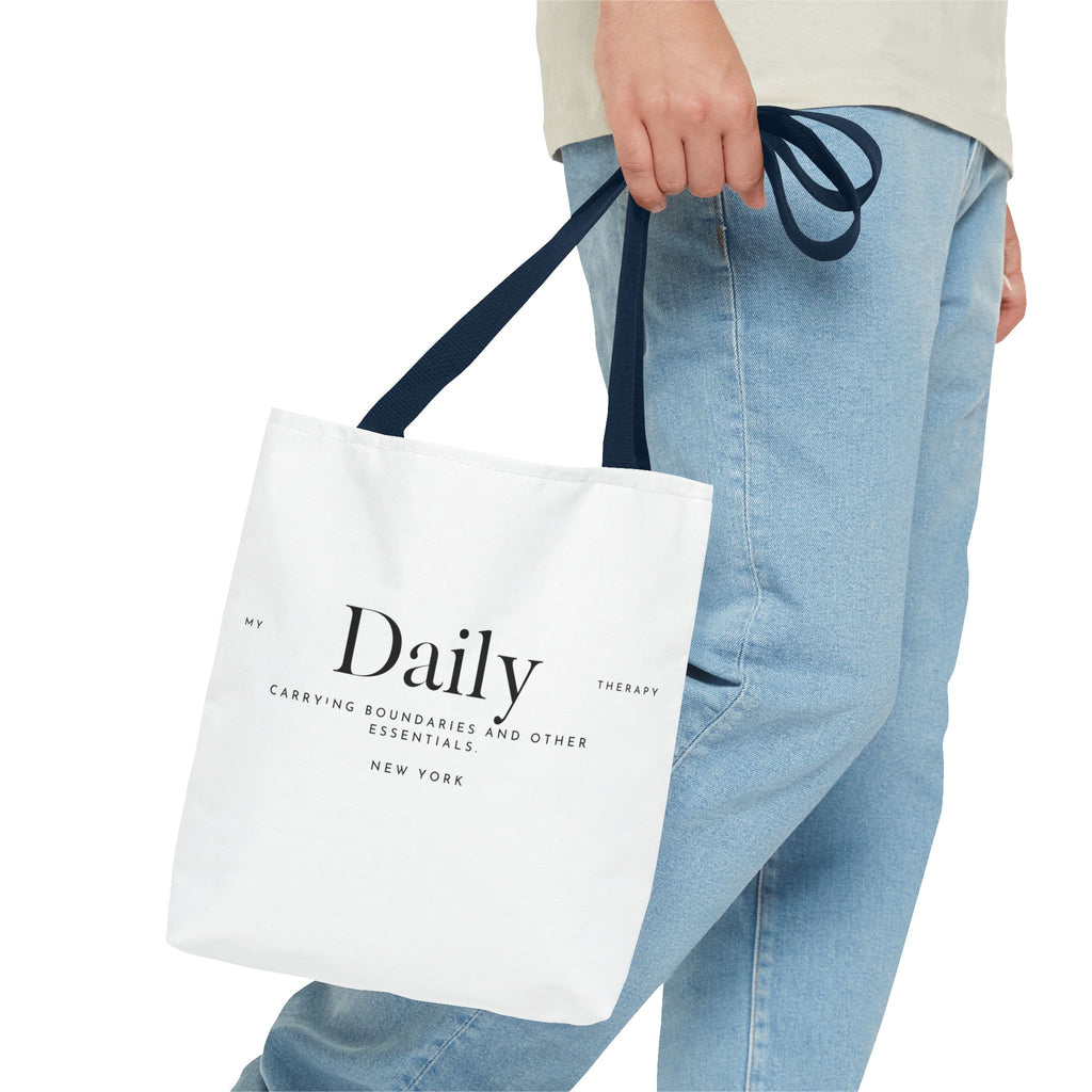 Daily typography tote bag | minimalist text canvas tote