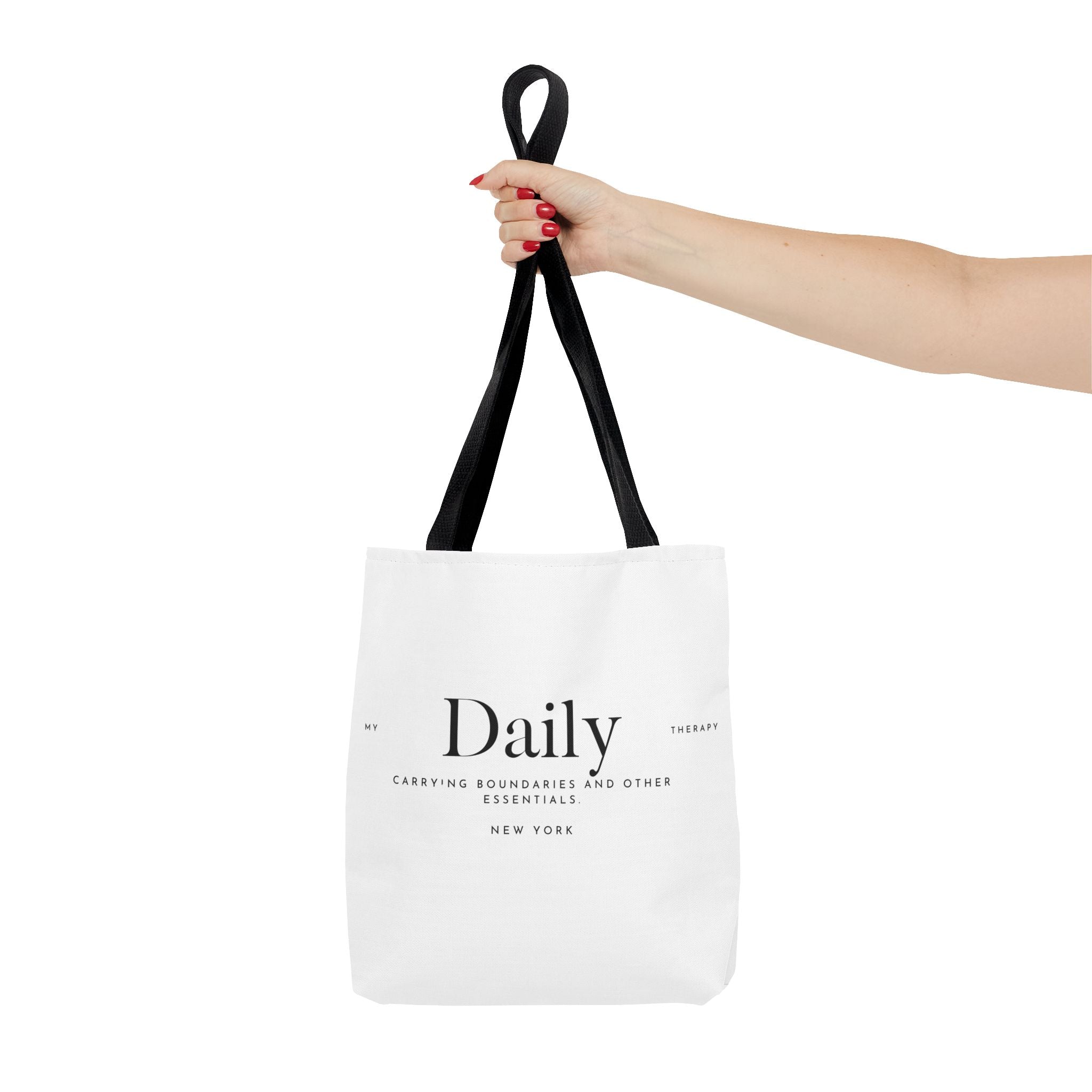 Daily typography tote bag | minimalist text canvas tote