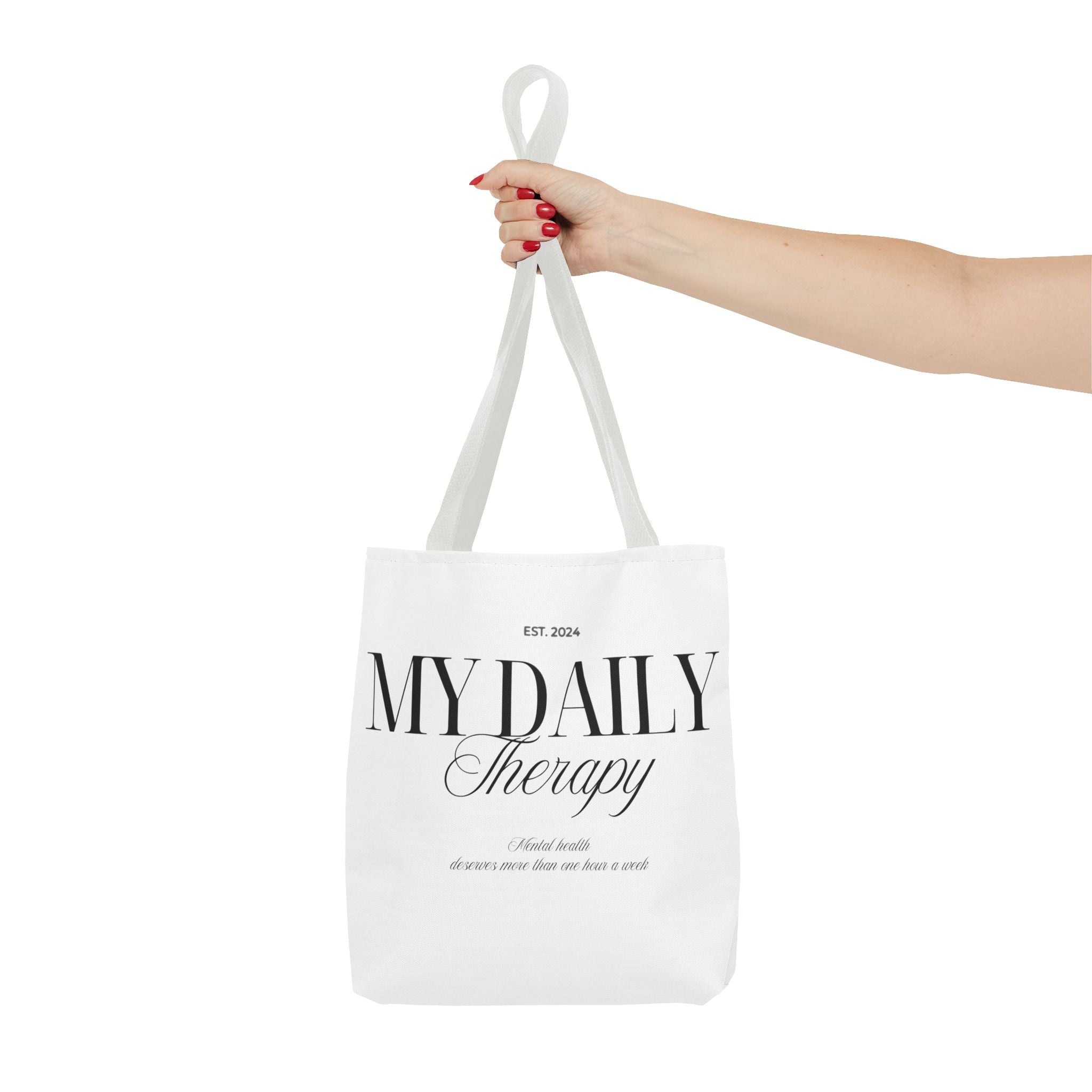 My Daily Therapy Tote Bag | Typography Wellness Design