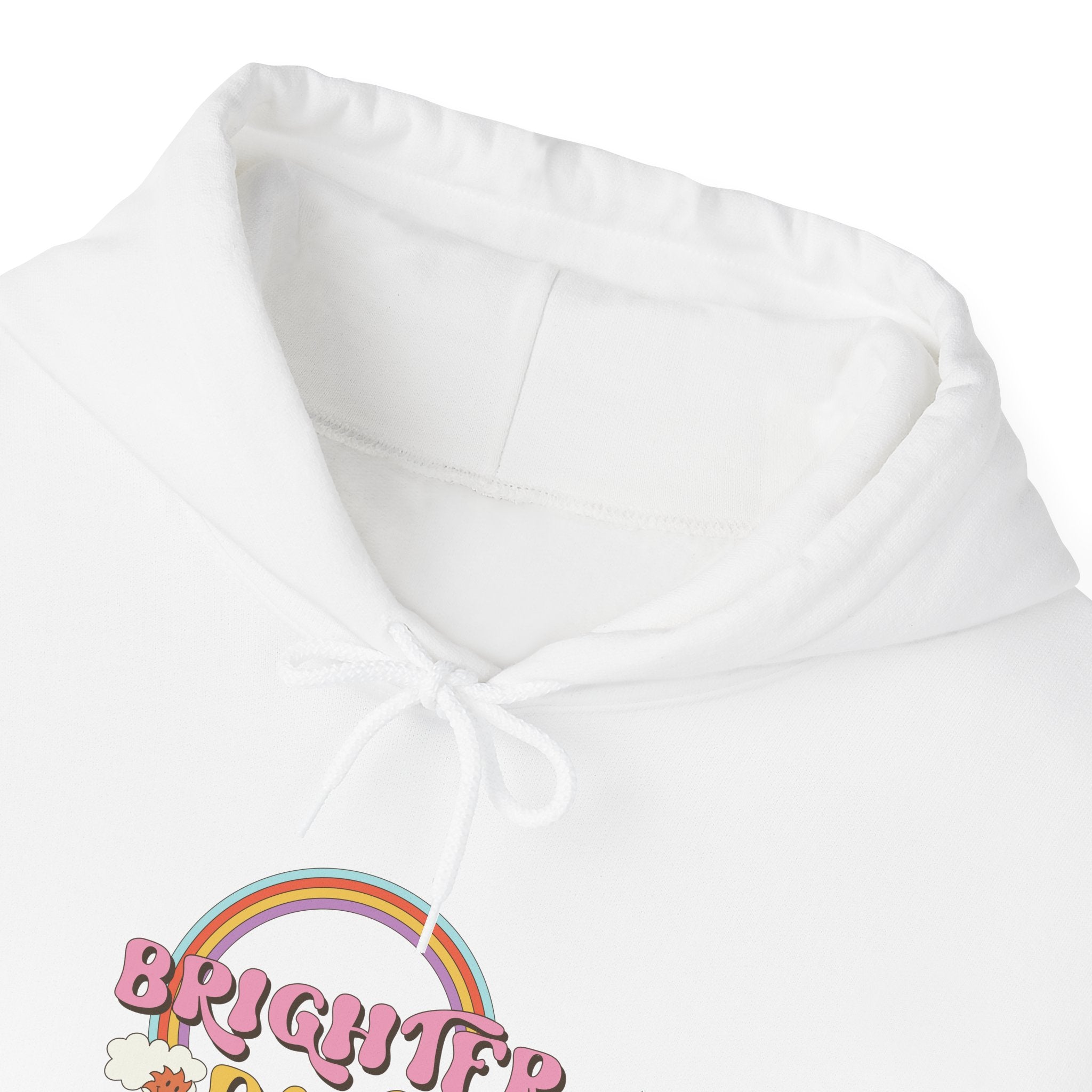 Brighter Days Ahead Hoodie | Retro Rainbow Flower Script