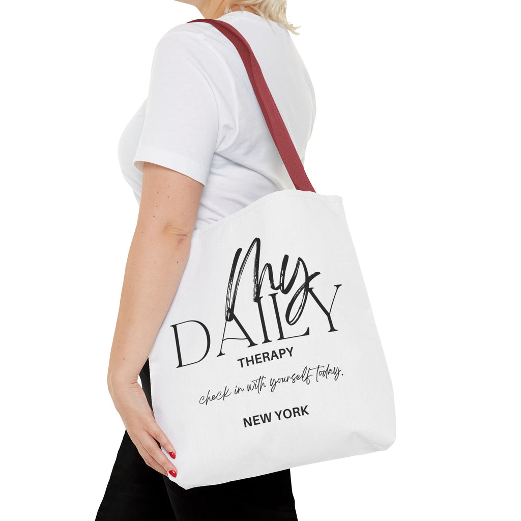 My Daily Therapy tote bag | motivational typography tote